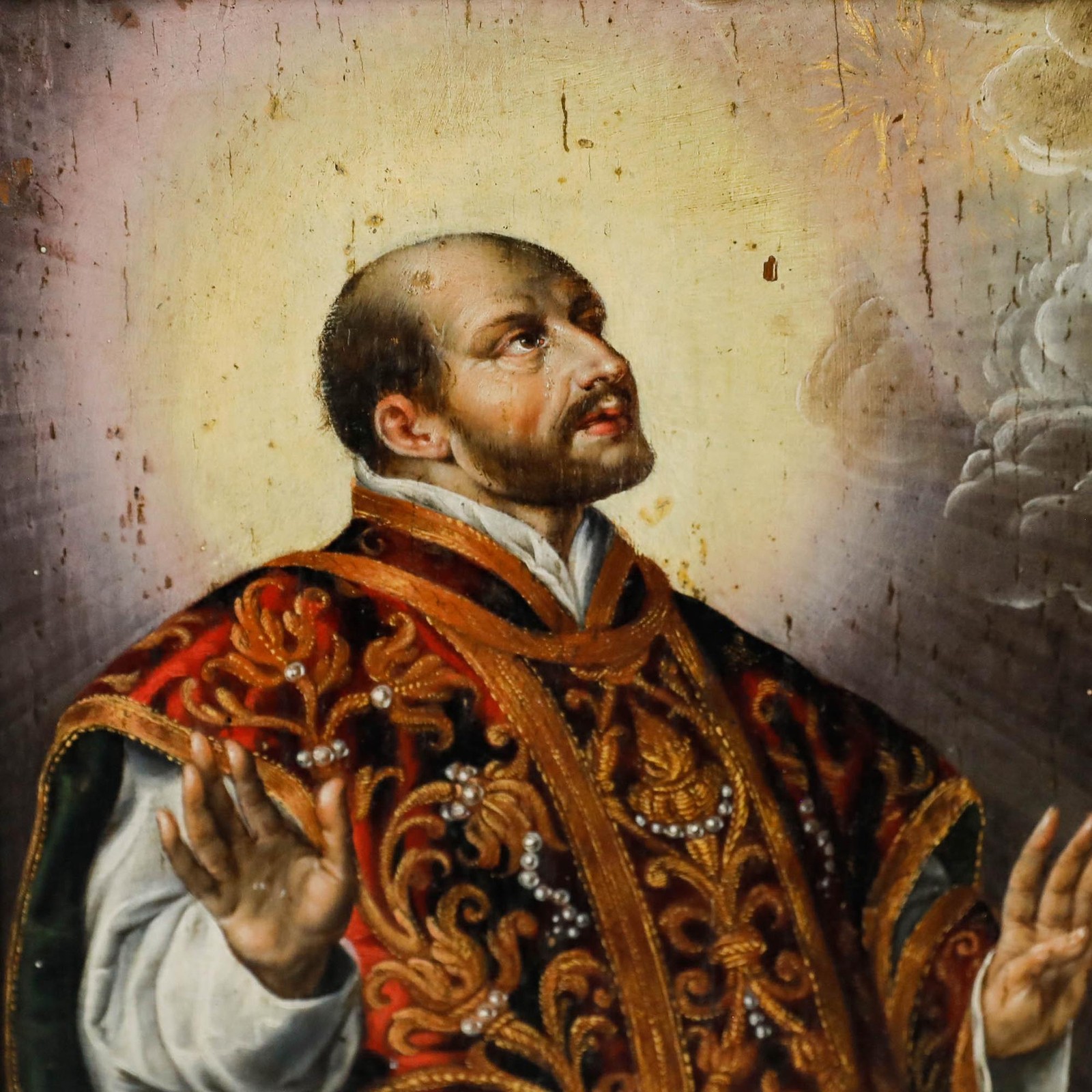 After Peter Paul Rubens (1577-1640) – 19th Century Oil, Saint Ignatius of Loyola