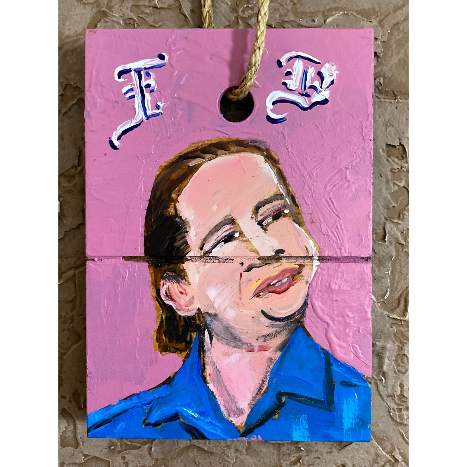 Francis Buxton – Acrylic on Upcycled Wood 6.25x9in @elsantosworld Sergio Santos