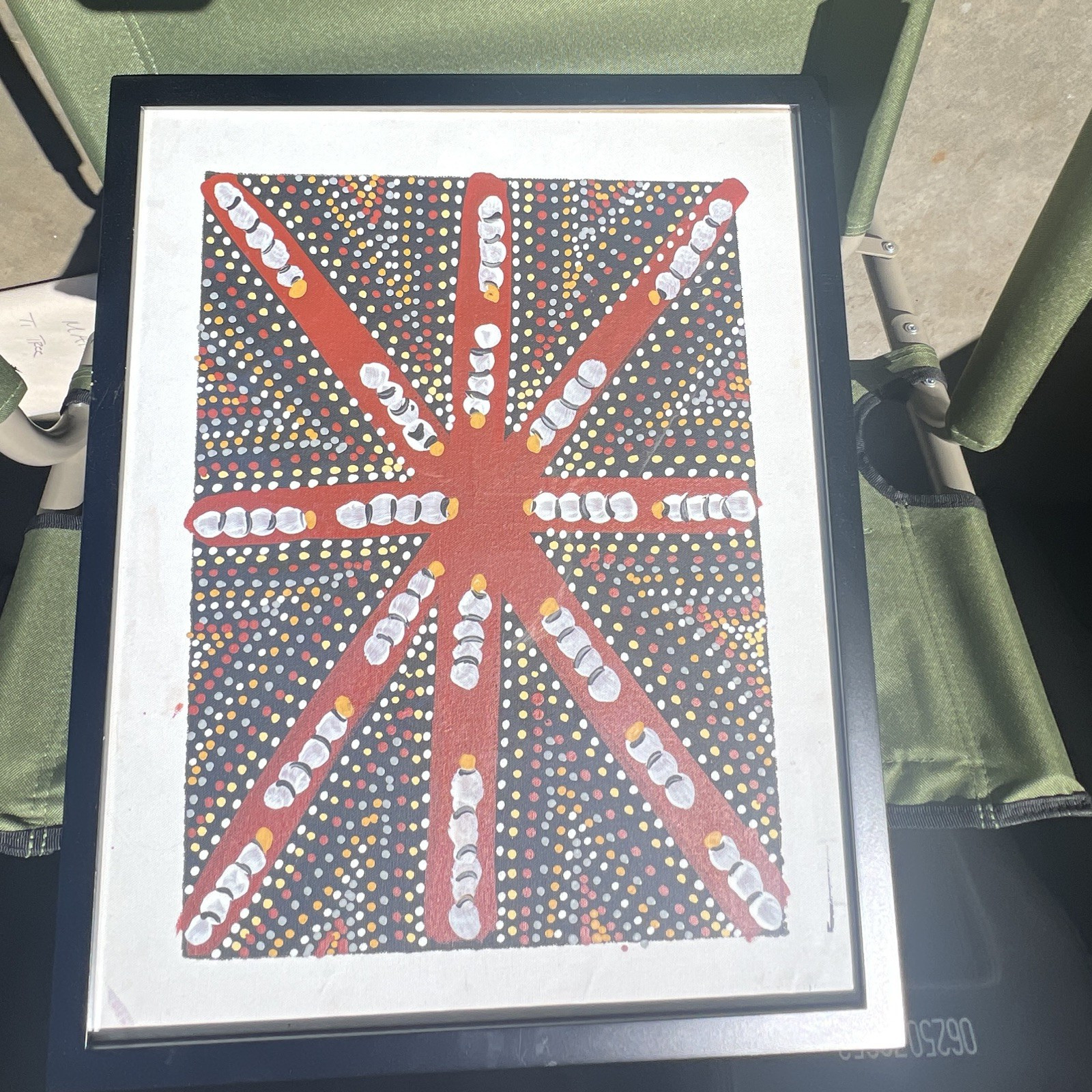 Aboriginal from Australia Abstract Geometric Dot Painting –