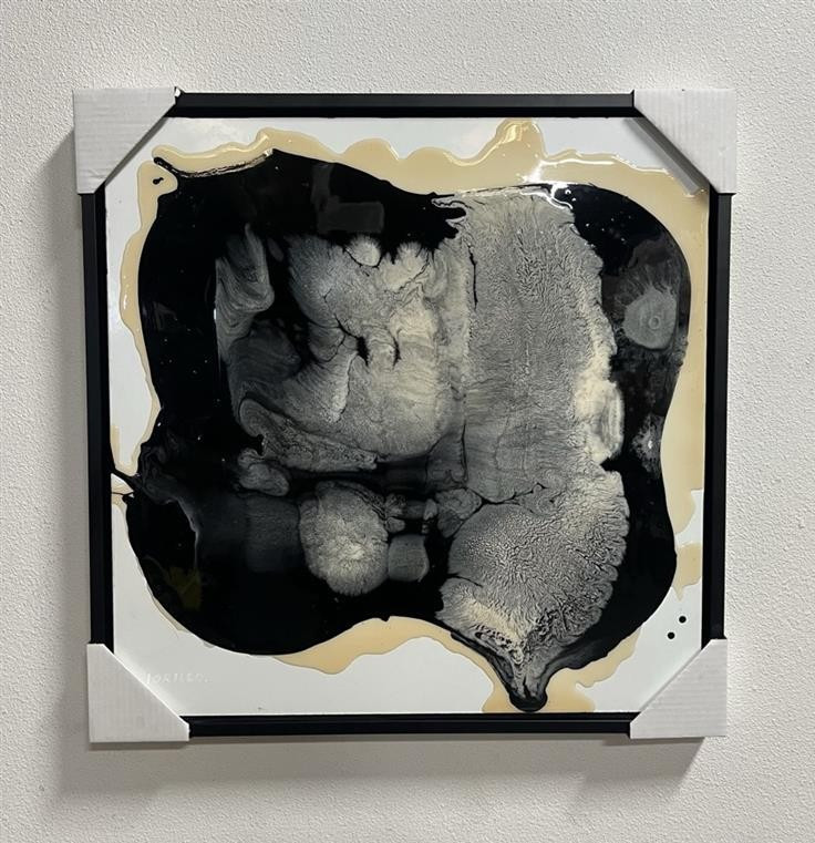 Lorillo Abstract Painting Seismic Series Resin on Masonite 25×25