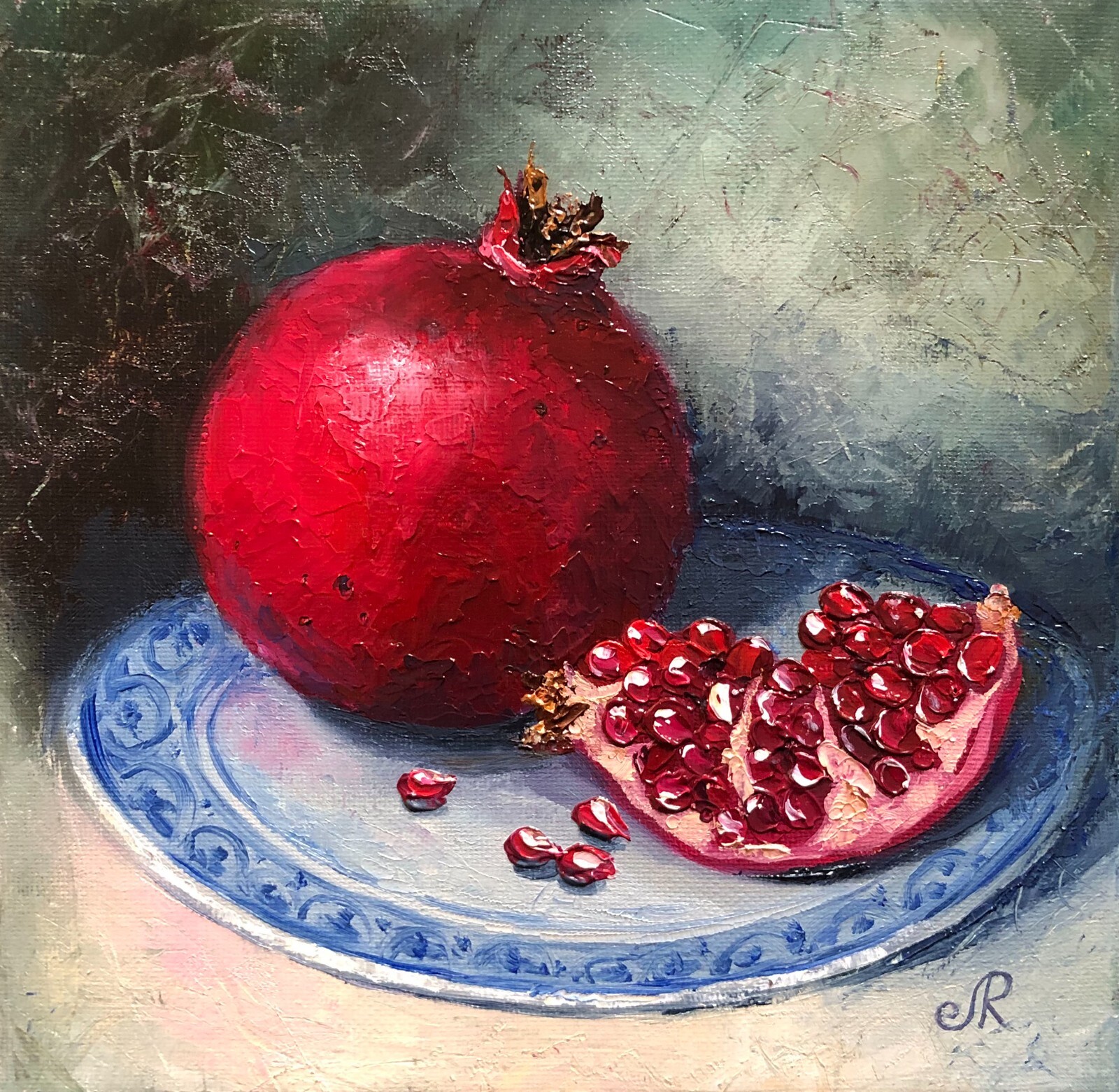 Fruits Painting Original Oil Painting on Canvas Pomegranates
