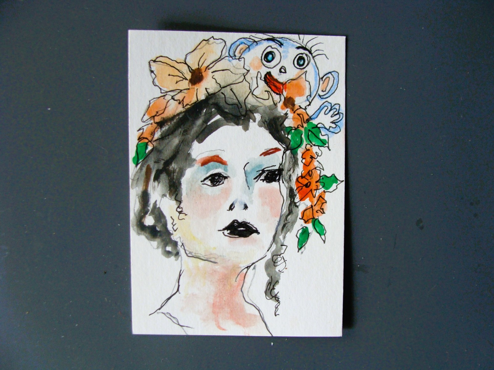 Original painting impressionism spring flowers ACEO soft pastels by Tarrantts
