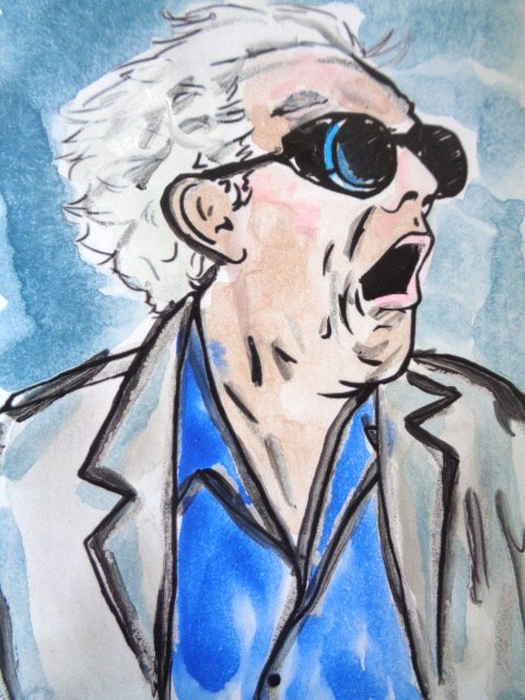 ATC ACEO Back To The Future DR. EMMETT BROWN Abstract Art