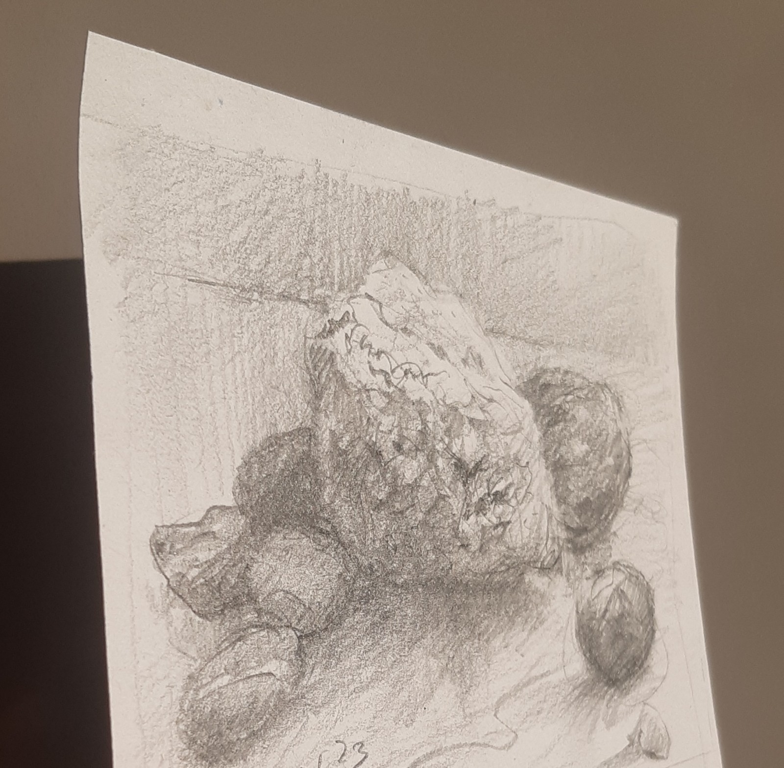 GERRY MILLER – original drawing «stones» graphite pencil on paper.12x9cm