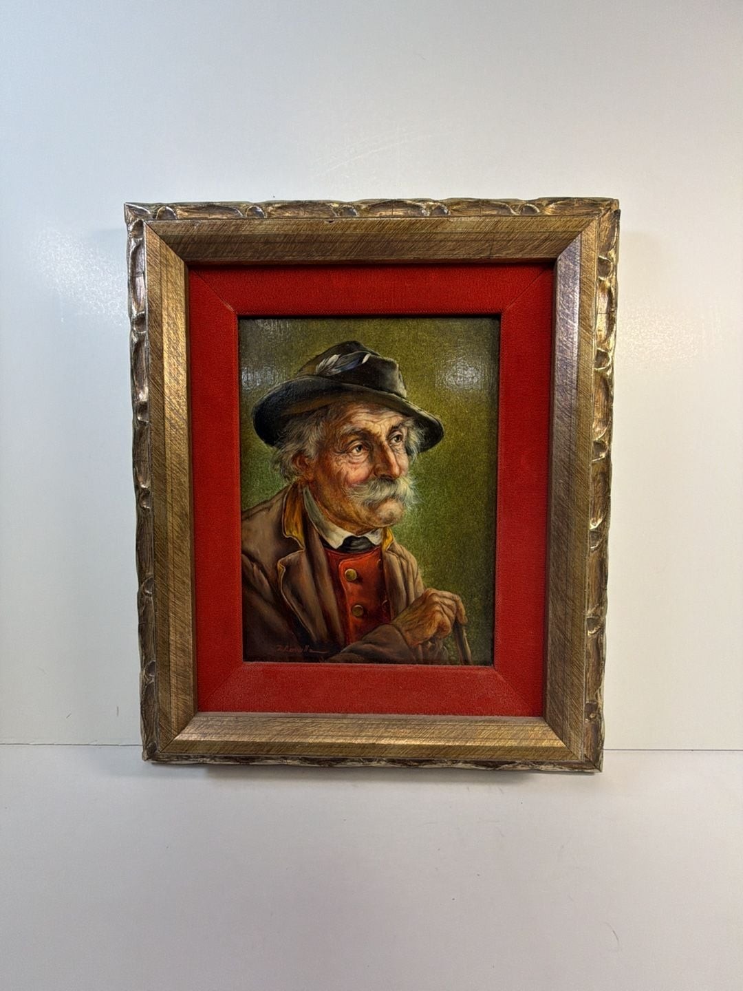 Portrait of Elderly Man in Ornate Frame