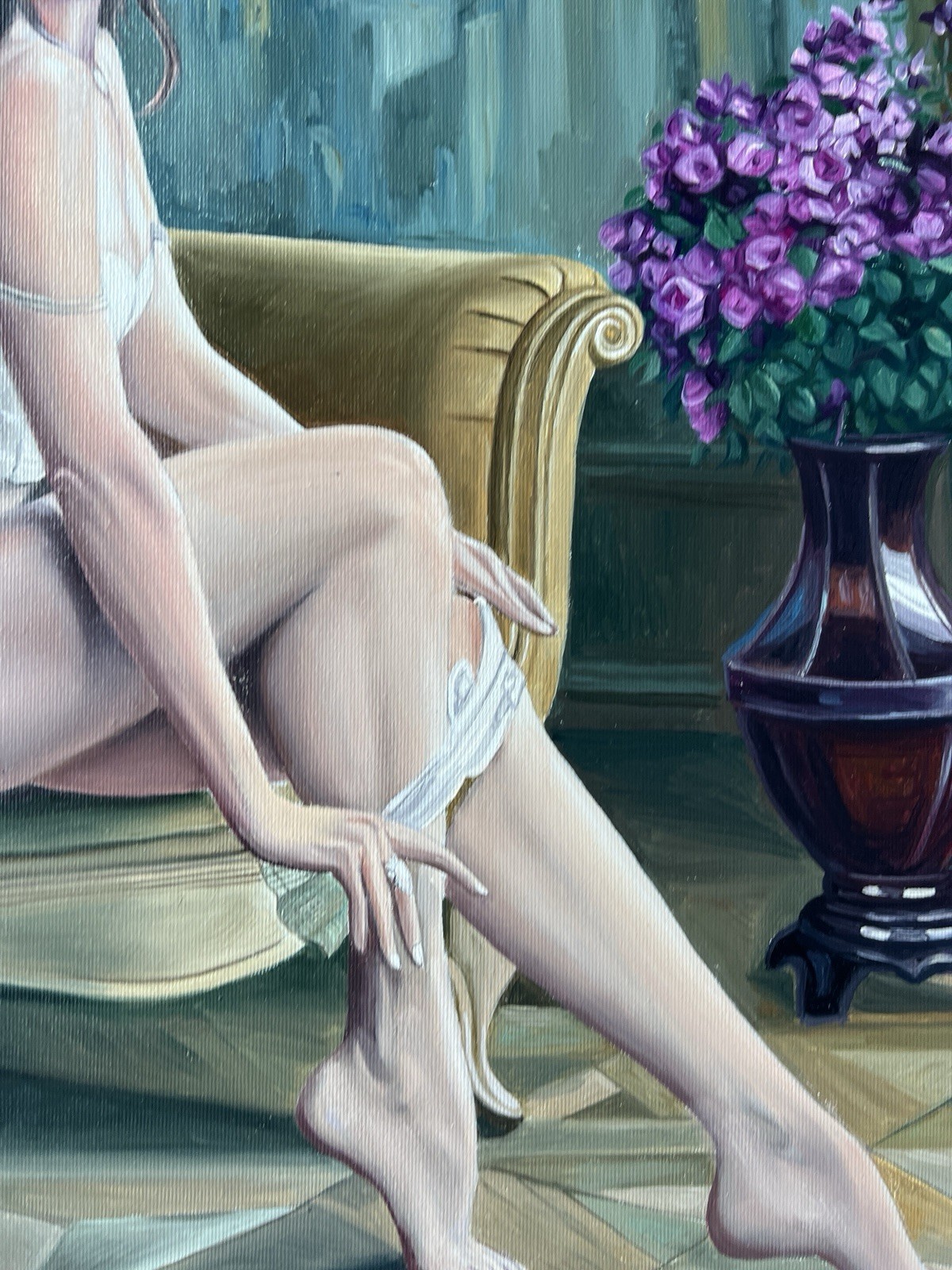 Original Oil Painting, Portrait, Female Figure, Modern Art 20×23,6 Inch