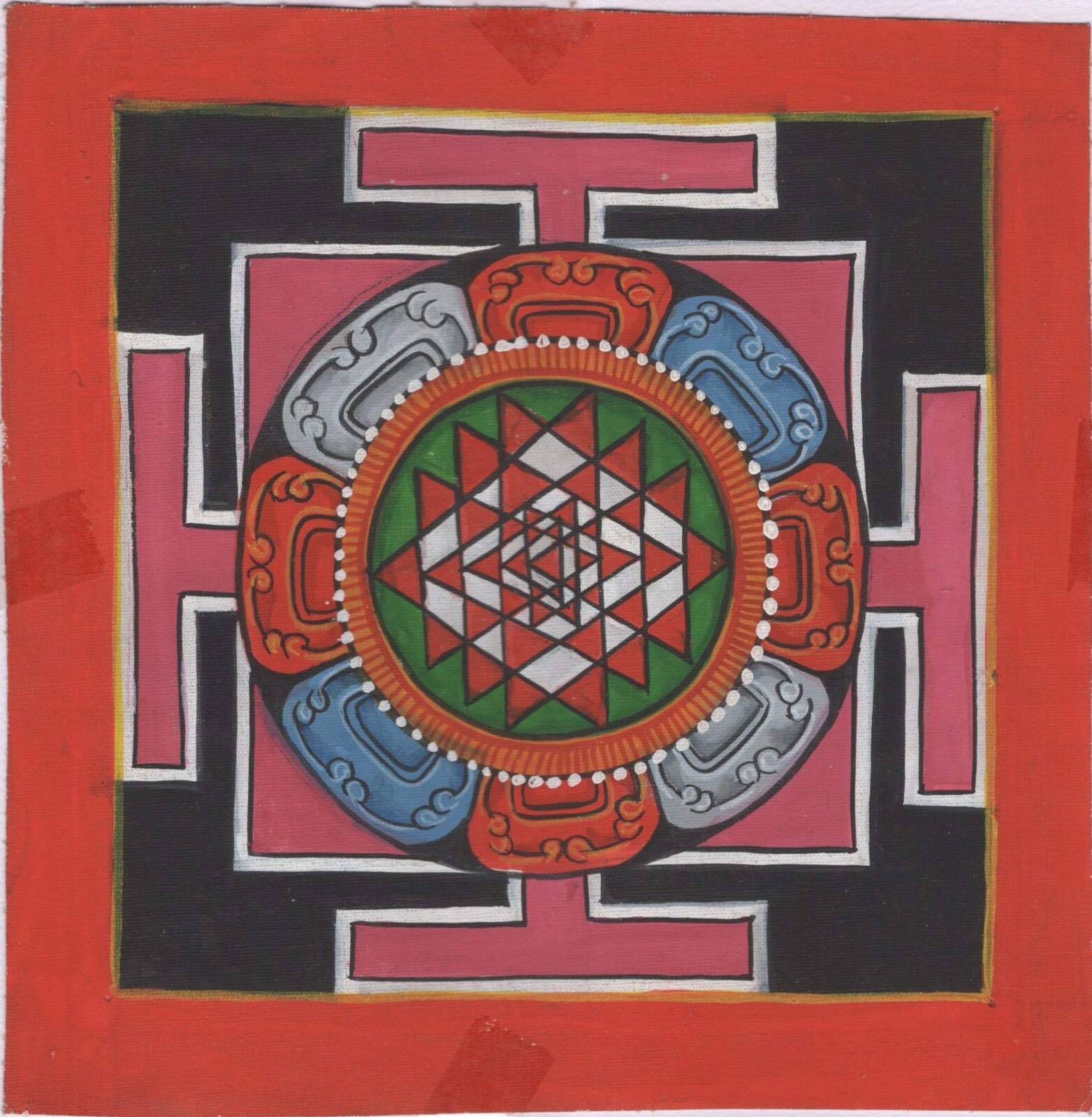 Mandala Meditation Circle Painting Handmade Indian Buddha Spiritual Ethnic Art