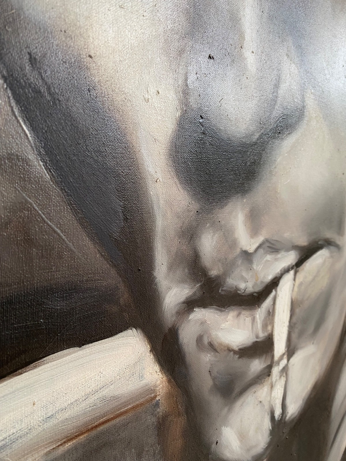 Original H.A. Evans Expressionist Portrait Painting 30×42 Minneapolis Gallery