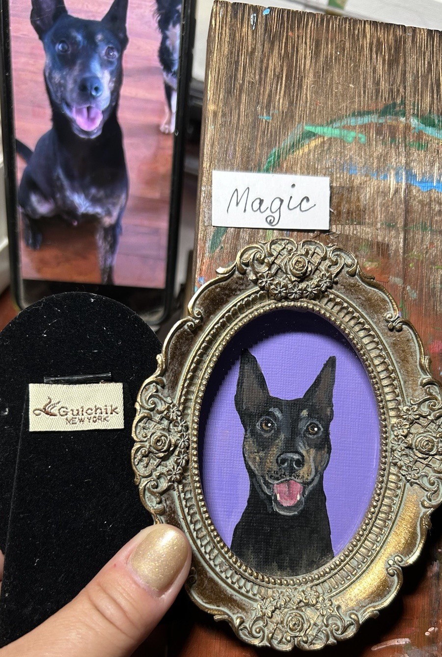 Custom Original Pet Portrait Cat Dog in 3”x 4″ Memorial Painting Process Videos