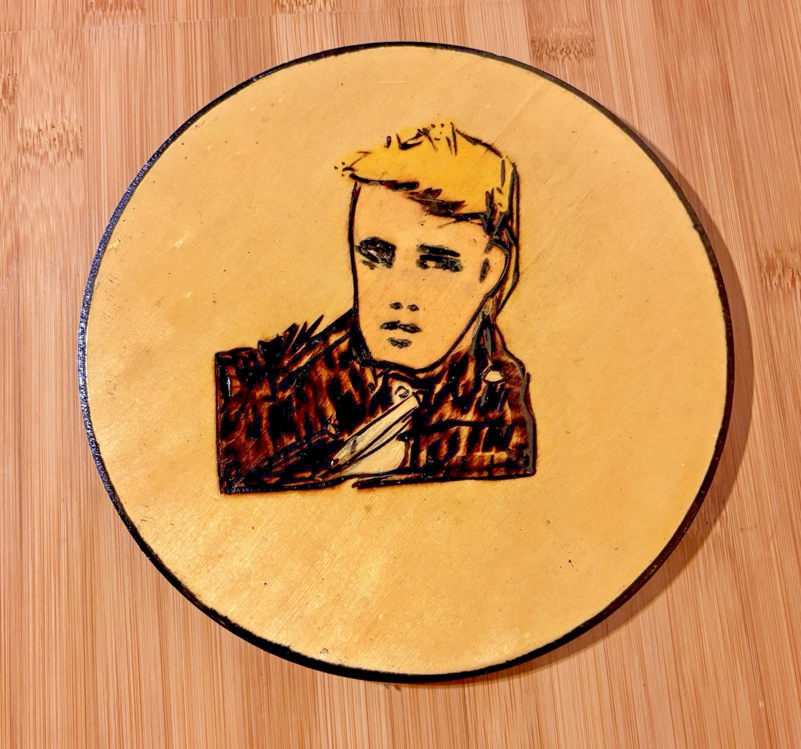 Handmade Wood Burned Art Young man Justin Bieber Inspired Wall Decor Pyrography