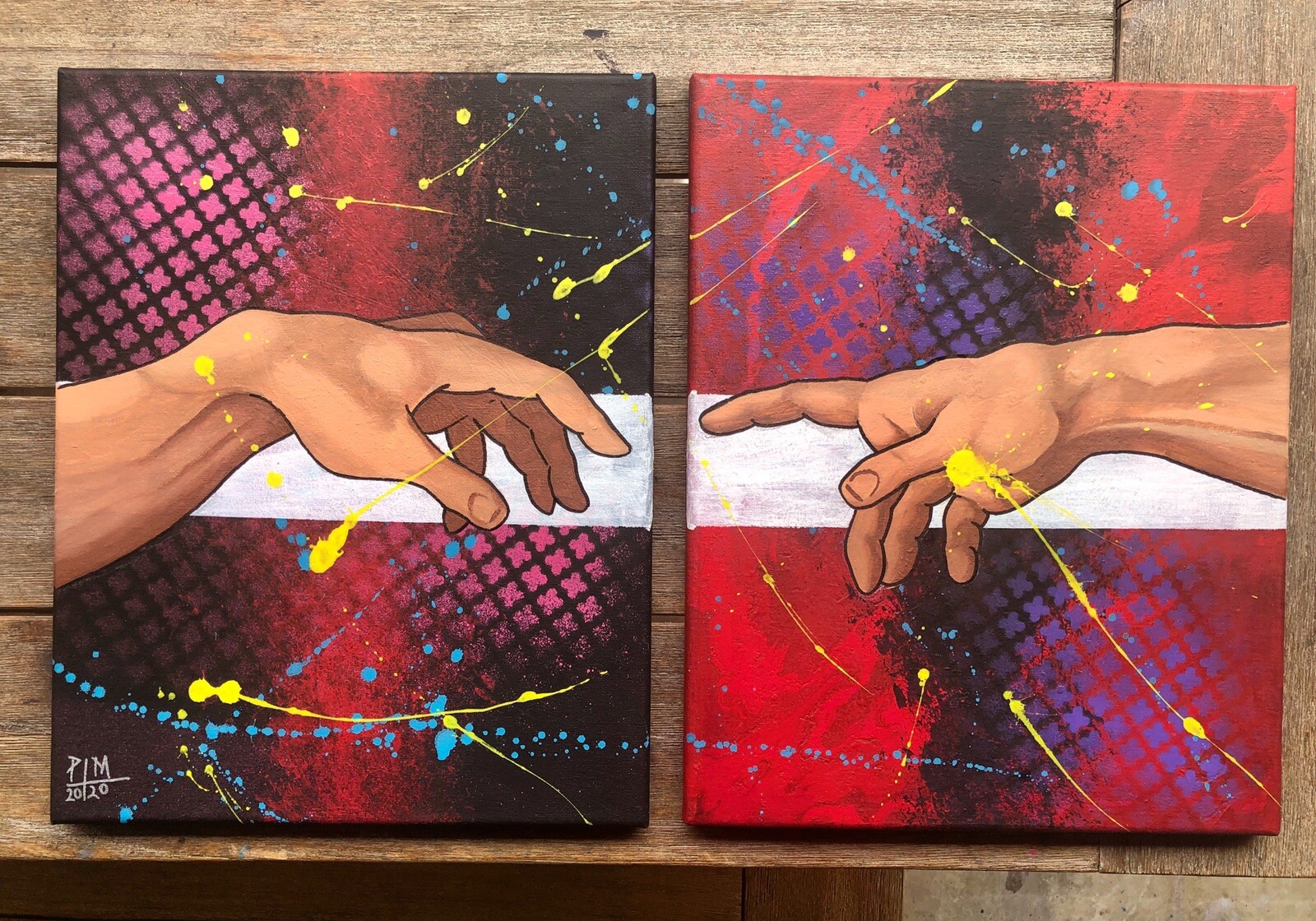 original Creation Of Adam Modern abstract painting on canvas Acrylic