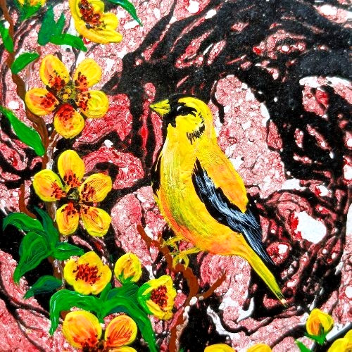 ACEO Original Bird Animals Nature Acrylic Mini Art Card Hand Painting NEW OOAK