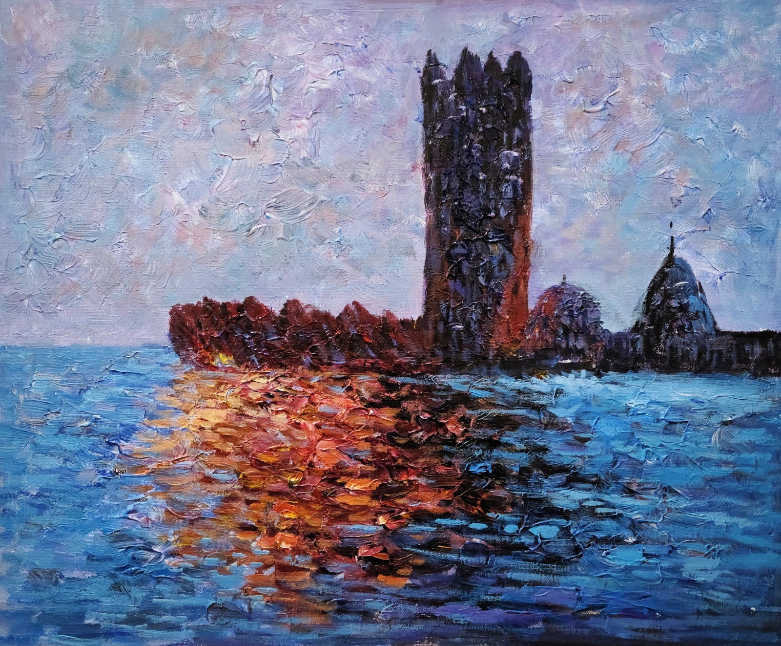 Houses of Parliament-Monet ,20×24 -Hand made Oil Painting Reproduction on Canvas