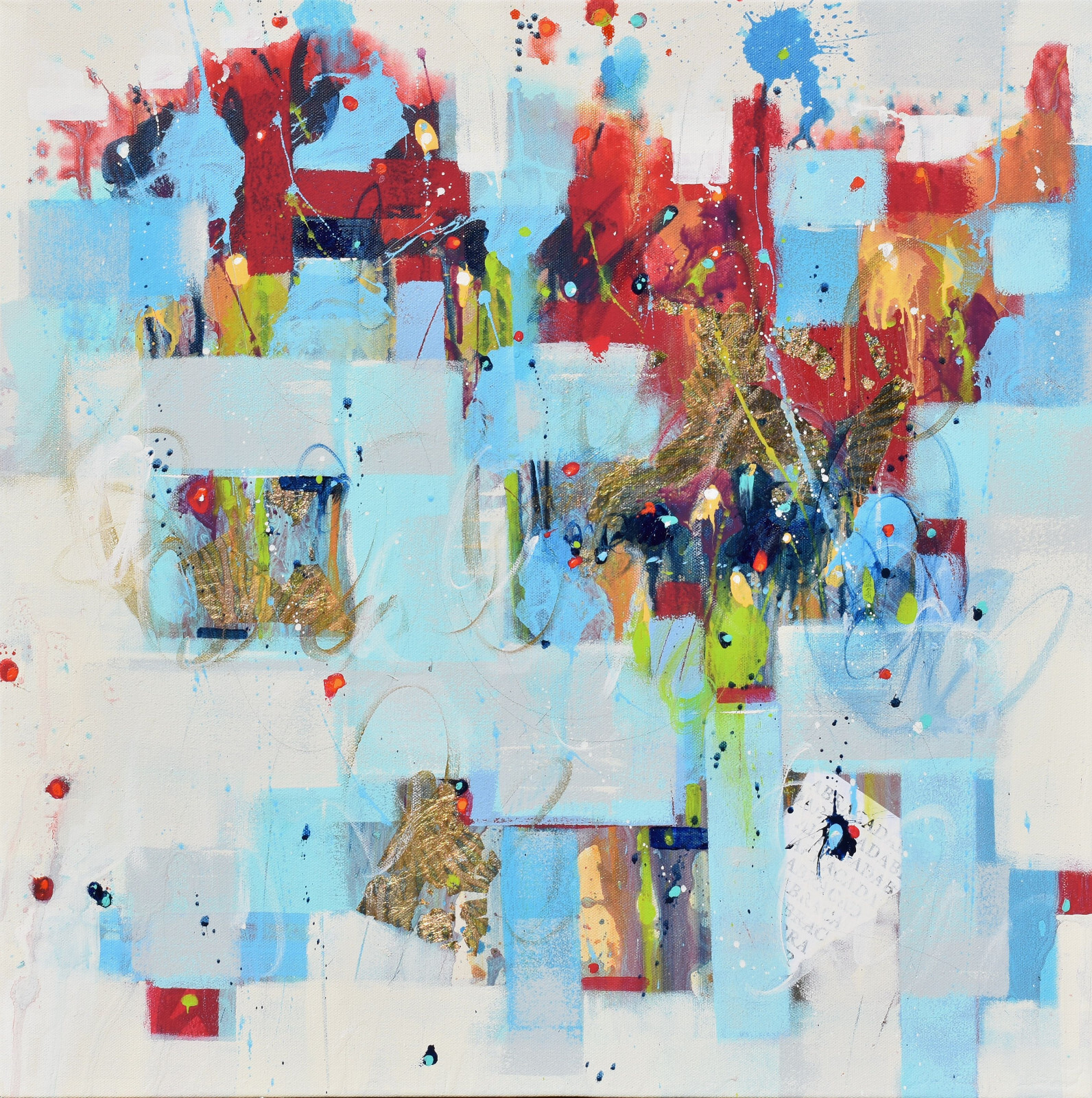 Ember And Frost – Abstract art – 24 x 24 IN / 61 x 61 CM – Original Painting