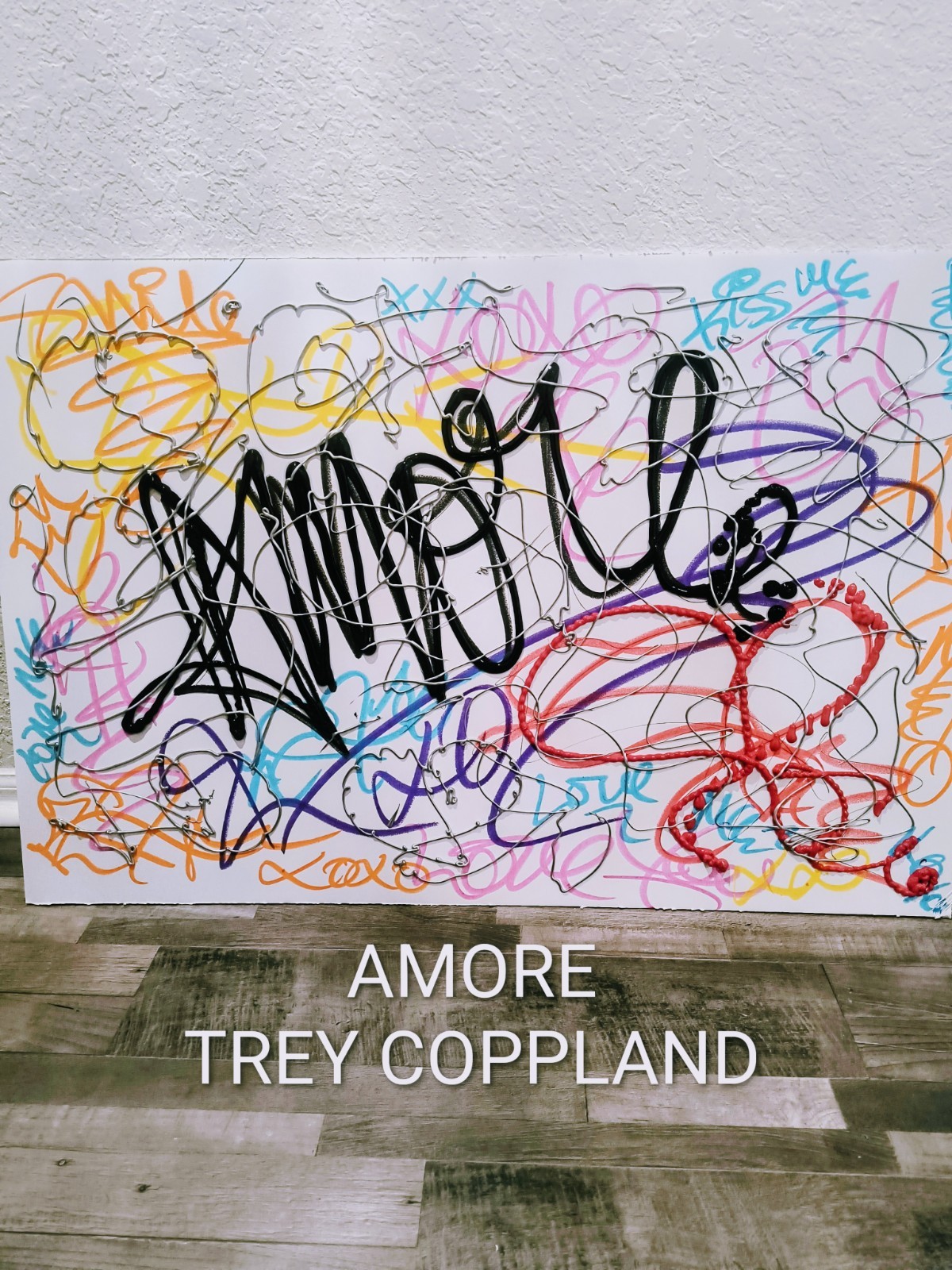 Amore , by Trey Coppland, Graffiti Acrylic Painting, 24+36 in, 2026, Signed