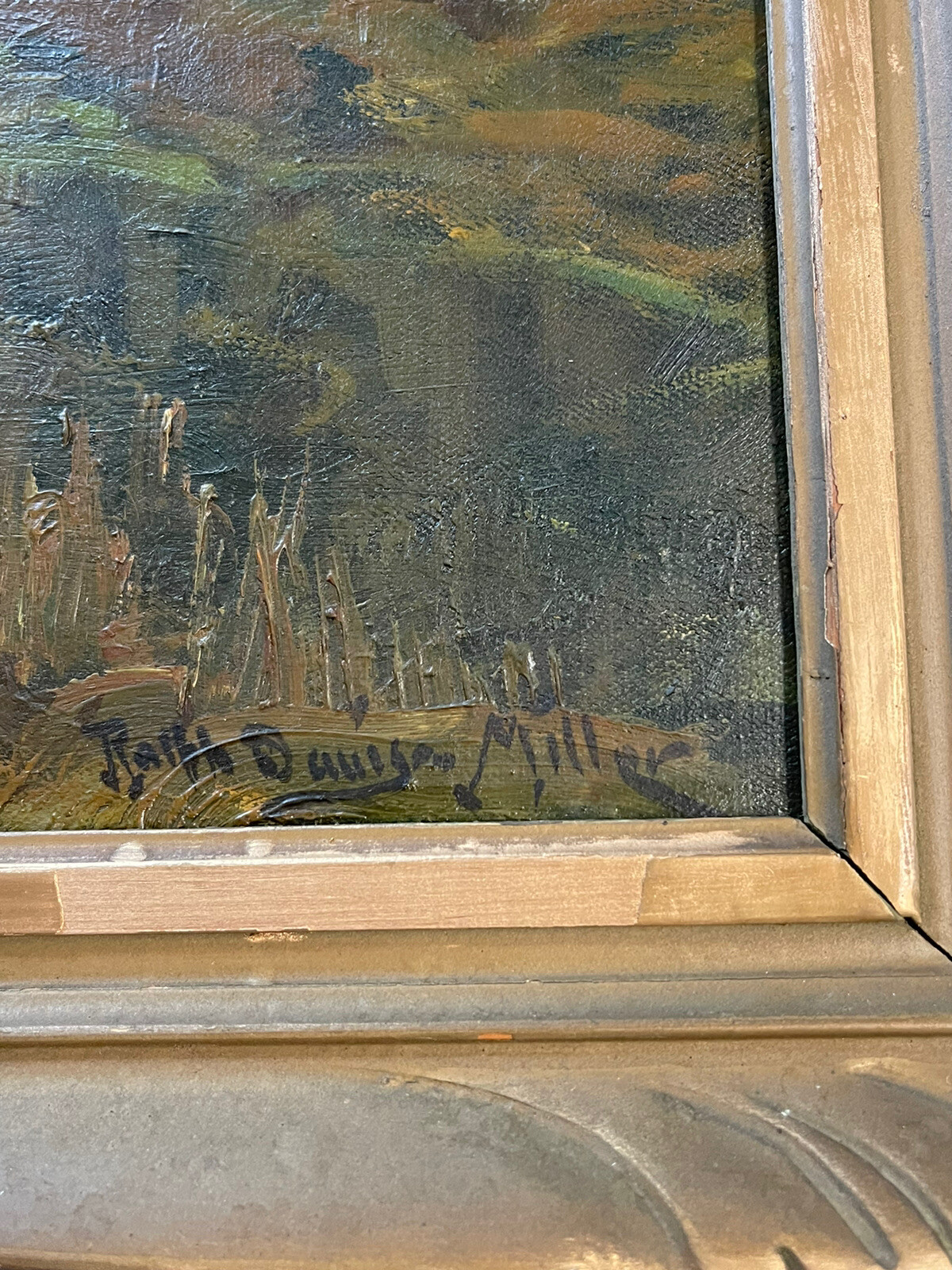 Antique Impressionism Painting American Landscape Ralph Davis Miller Listed Rare