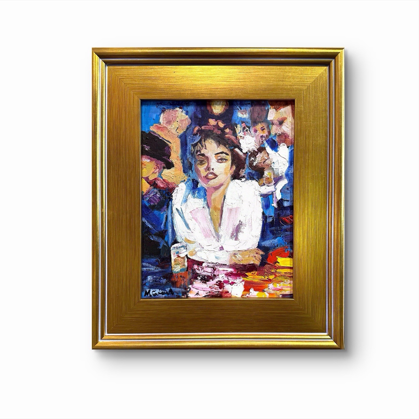 GERARD 13×15 IN-Abstract Expressionist Original Oil Painting Woman
