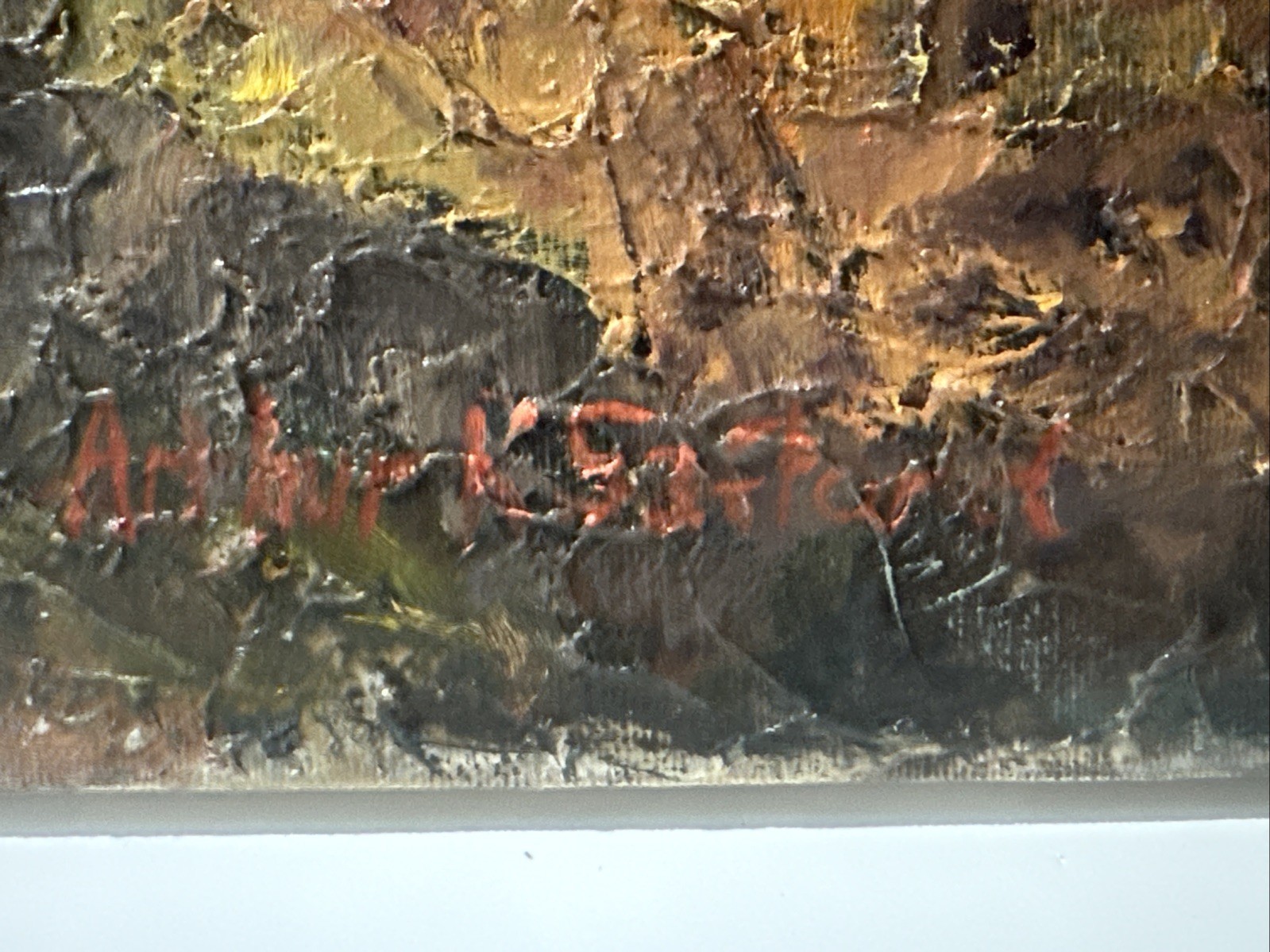 ARTHUR SAFFORD PAINTING AMERICAN LANDSCAPE IMPRESSIONIST CHUNKY OIL 24″ LISTED