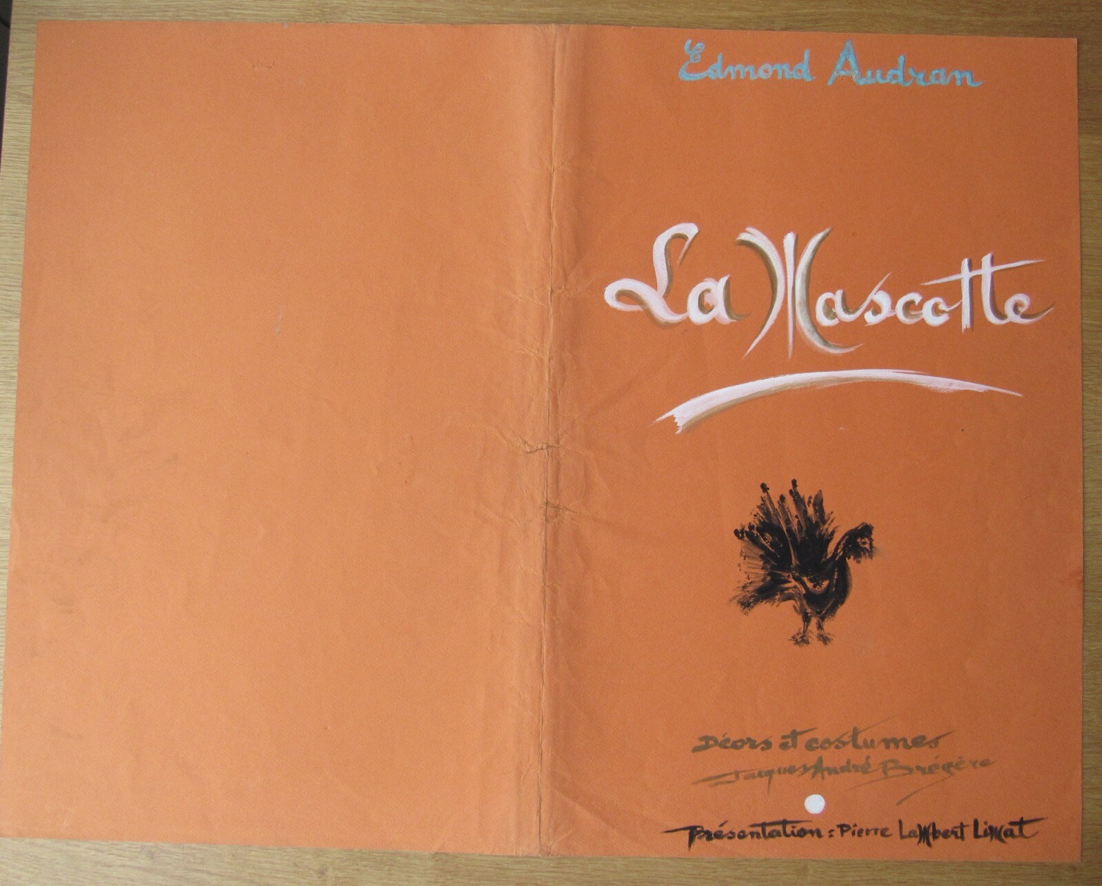 Opera Decor Gouache Drawing Signed by Jacques André Brégère set design painting