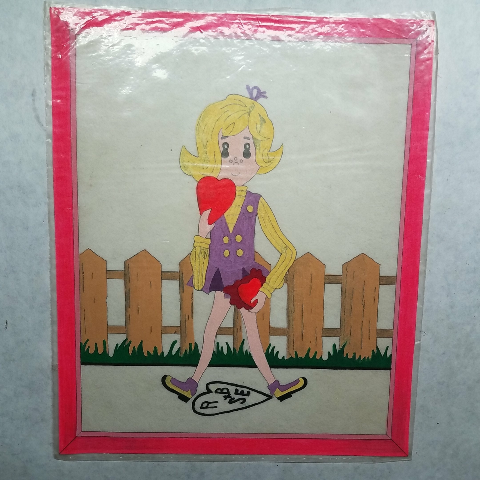 Girl Holding Heart RB&SE Art Painting 10×12 Inches