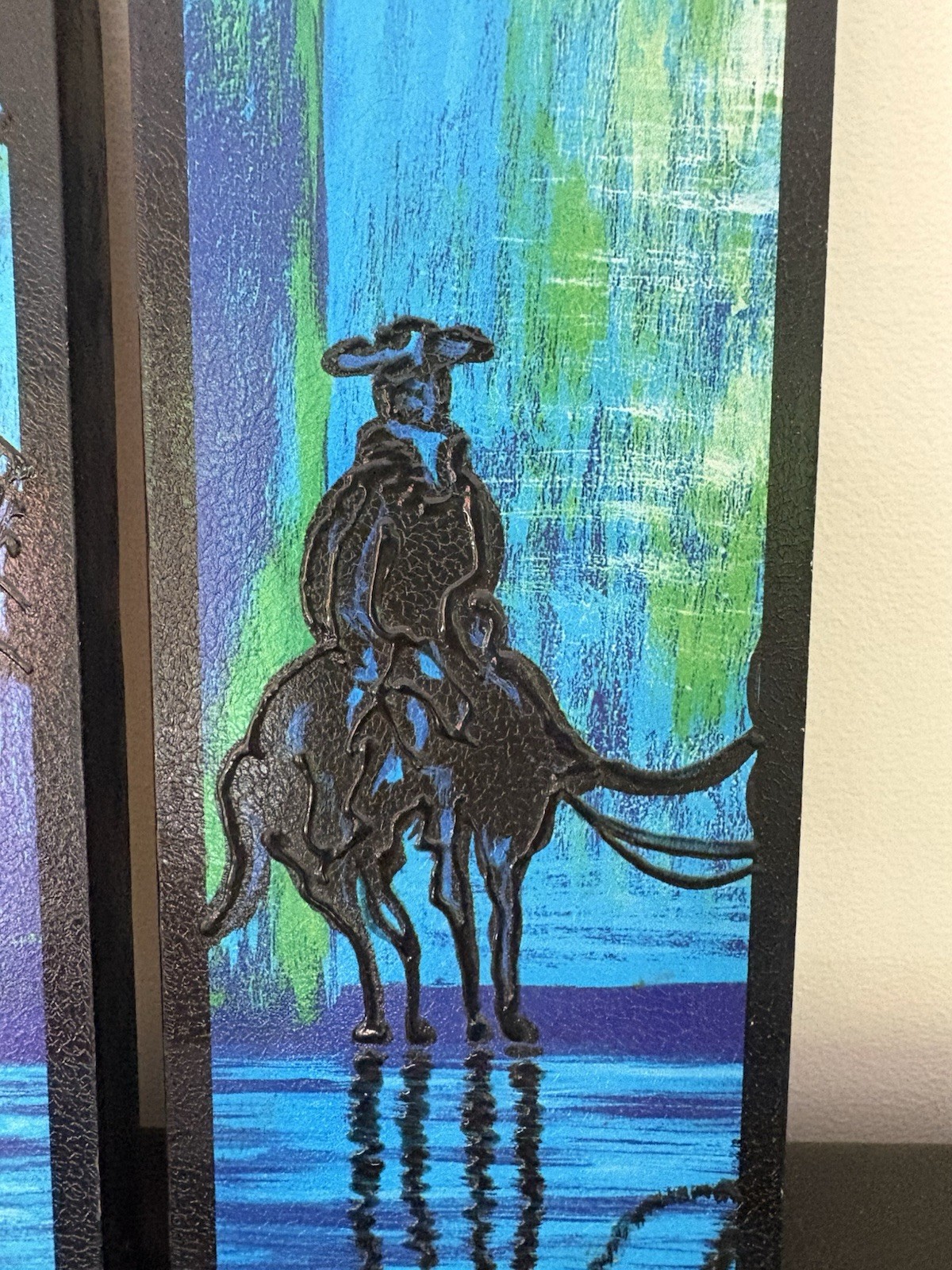 Set of 2 Vintage MCM Impasto Painting Wall Art Panels 10” X 4”