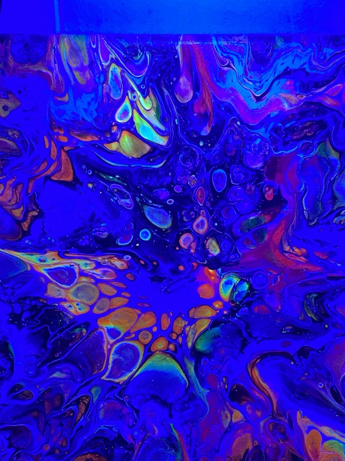 Abstract Neon UV Reactive Acrylic Canvas Painting Handmade Art 8×8 butterfly