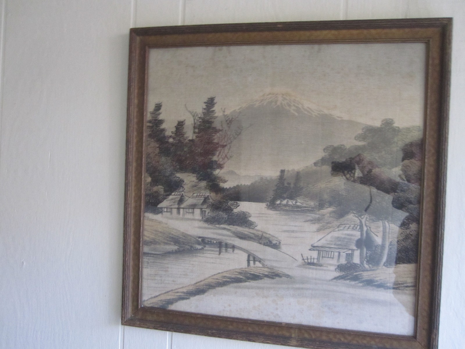 Vintage Mt. Fuji Painting On Cloth