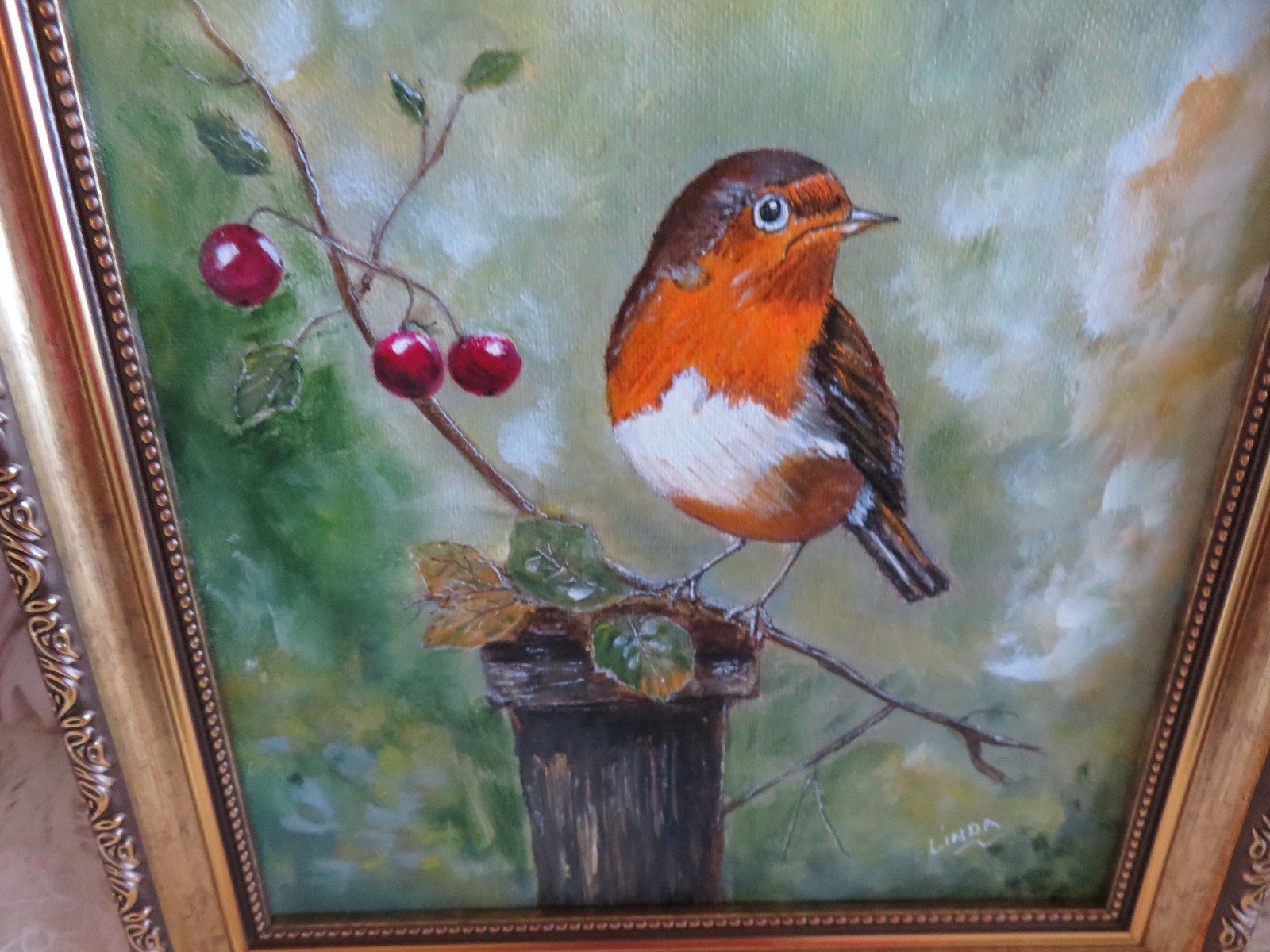 Stunning Wild Bird PAINTING on Canvas Amazing Colors Painting NOT a Print #2