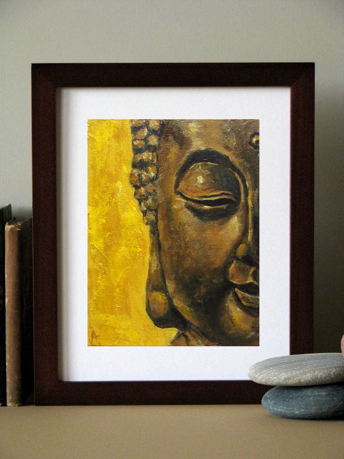 Buddha Painting Zen Original Art 6″ by 8″ Buddhism Wall Art Meditation Artwork