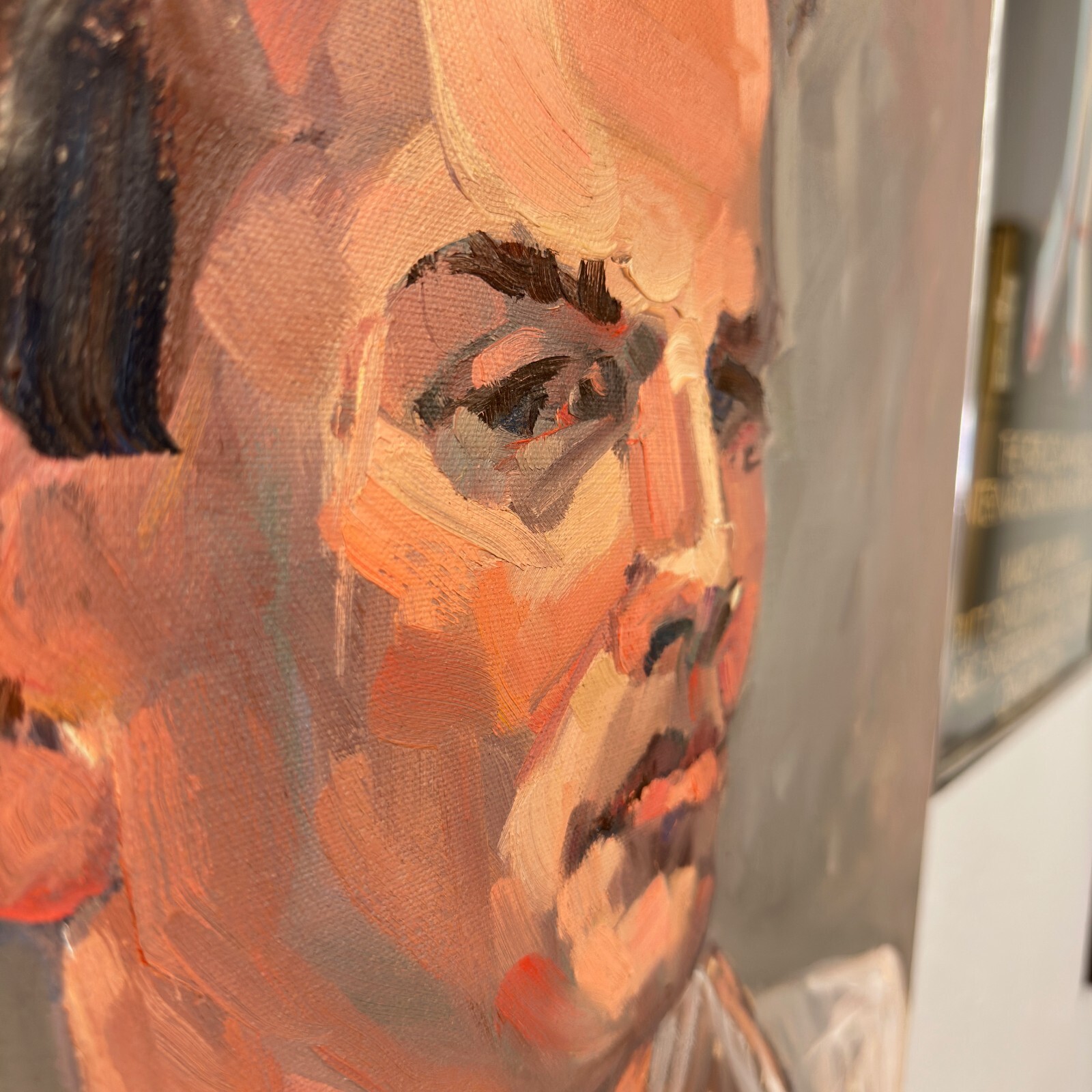 «The Serious Man» Californian Expressionist Helen Haskell-Molles Oil Painting