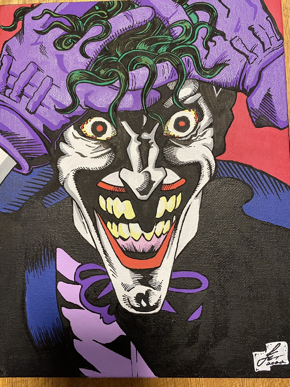 Original 10″ x 8″ Acrylic Painting of The Joker on Canvas (Batman)