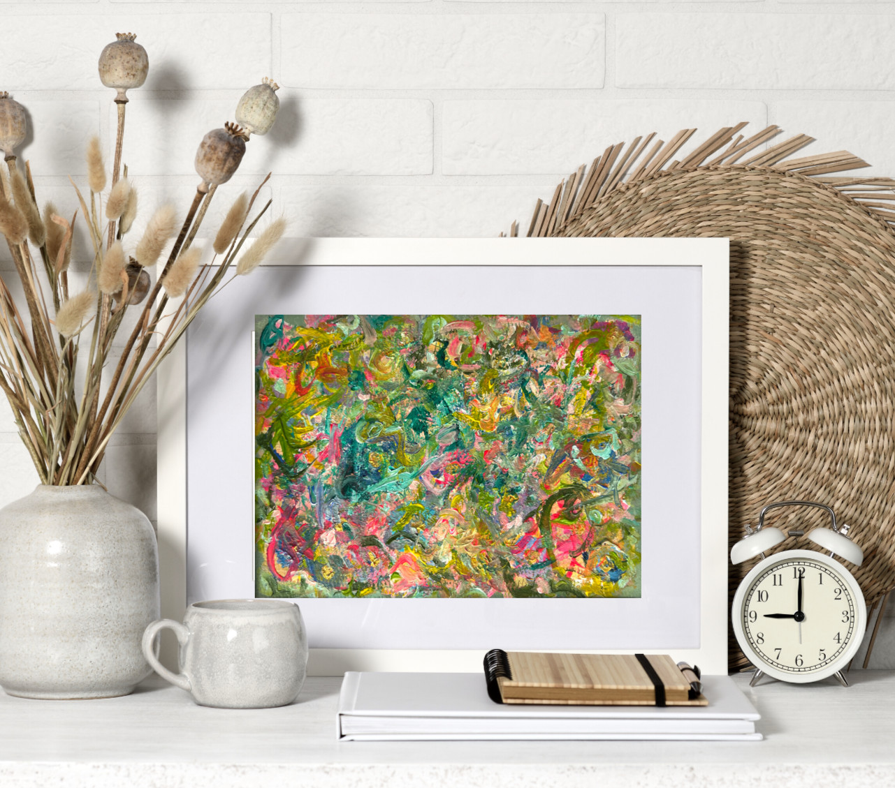 Abstract Painting Acrylic Original Modern Colorful Art 8×10 Matted Jimarieart