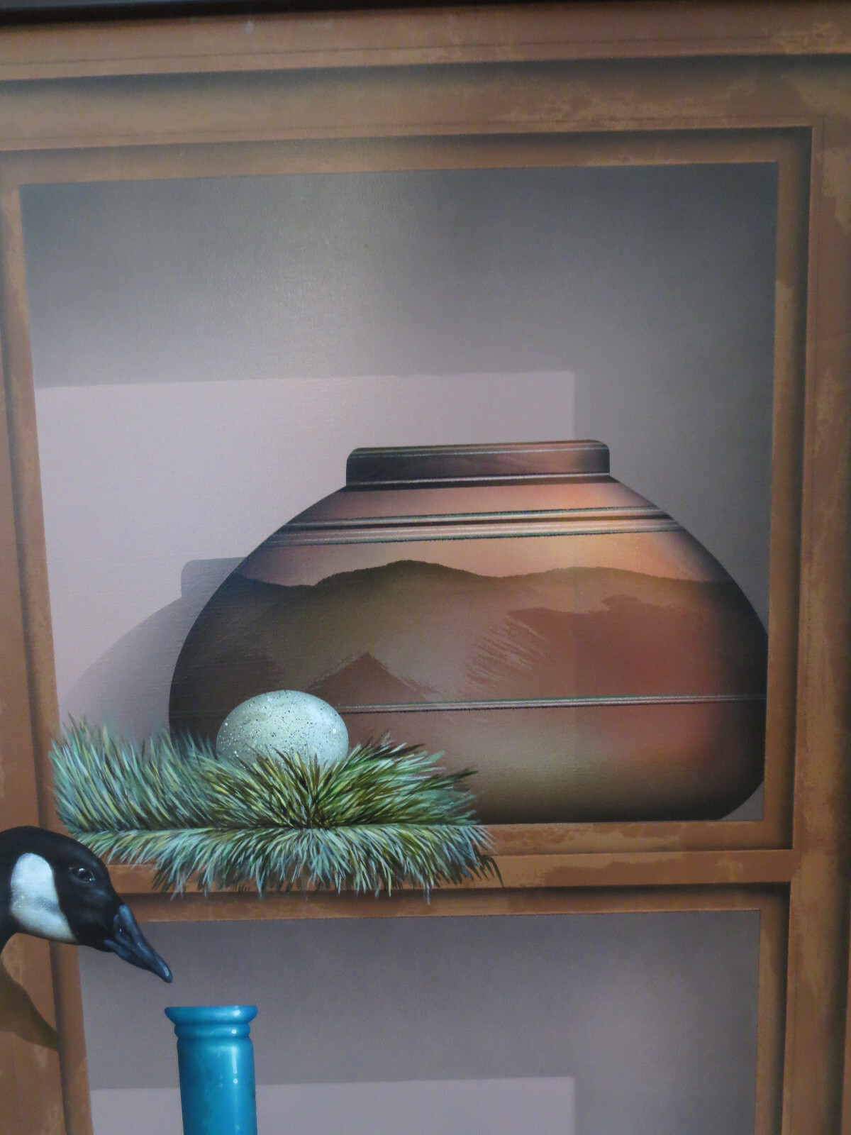 LARGE James Carter Signed Original Painting Still Life Decoy Bird Nest American