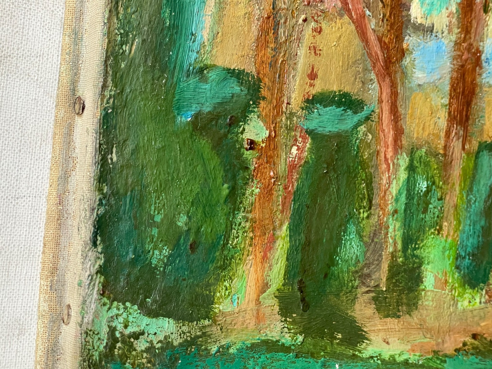 Germaine MORE Signed Student of Henri MATISSE Modernist Painting Landscape 1940s
