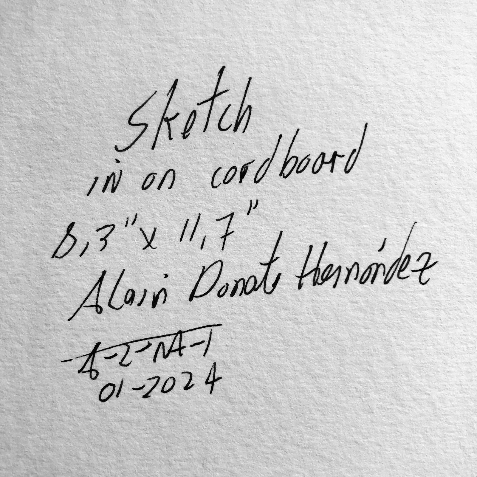 ALAIN DONATE HERNANDEZ ORIGINAL MIXED MEDIA ACRYLIC,INK ON CARDBOARD 9″X 12″