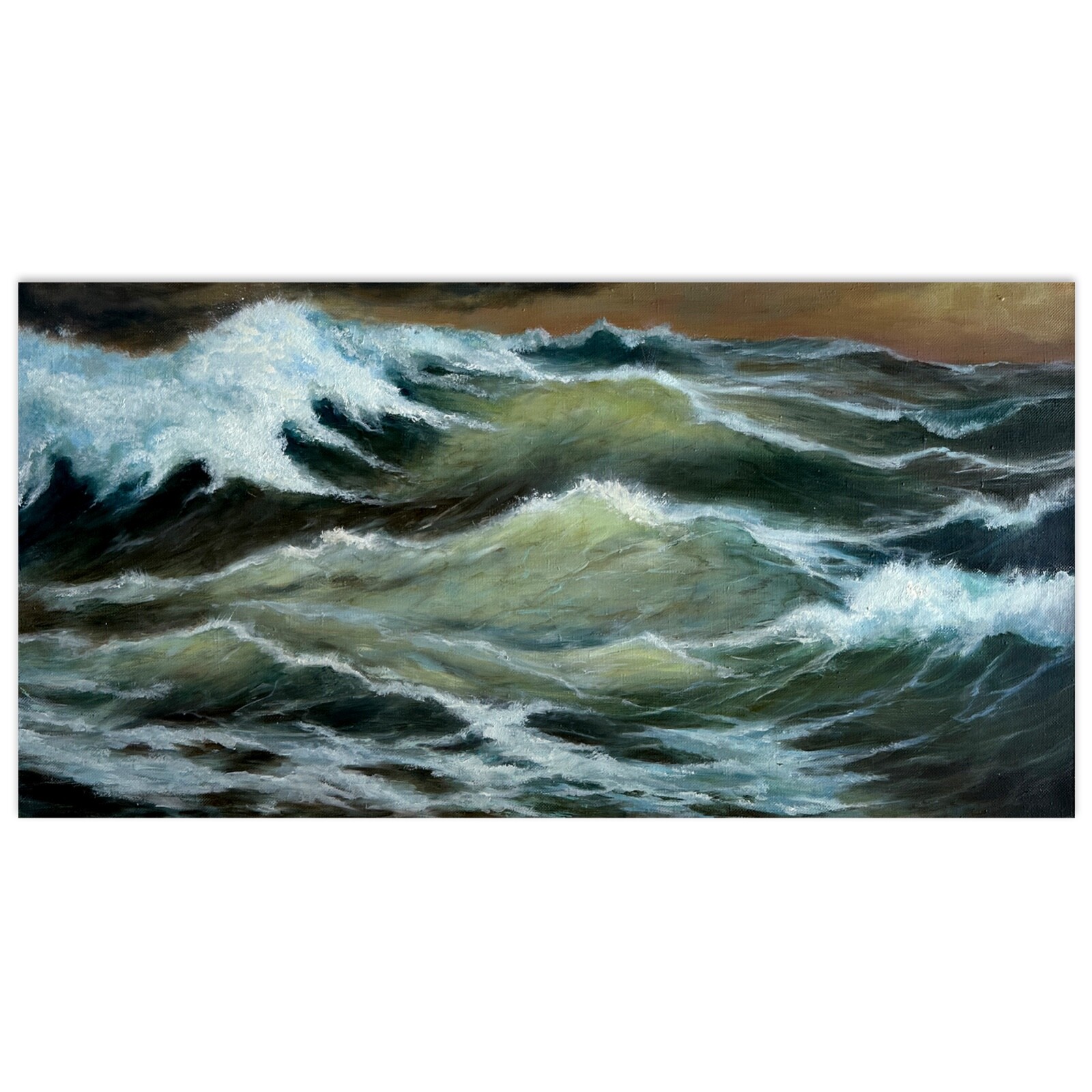 Ocean waves sea marine art seascape wave art beach Oil original painting