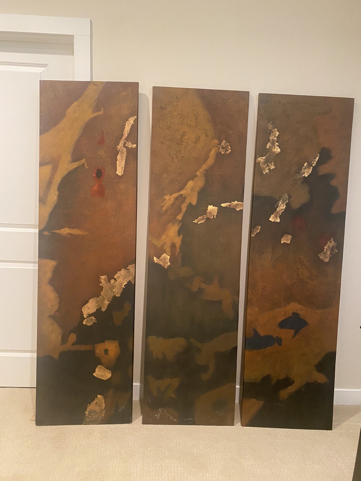 Stunning 3 Piece Canvas Wall Art By Uttermost Over 5’ Tall