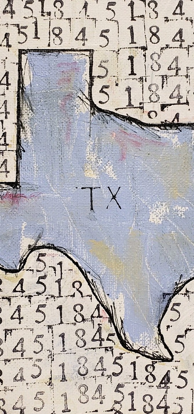 Original Abstract Modern Minimal Painting By K.A.Davis » Texas 1845 «