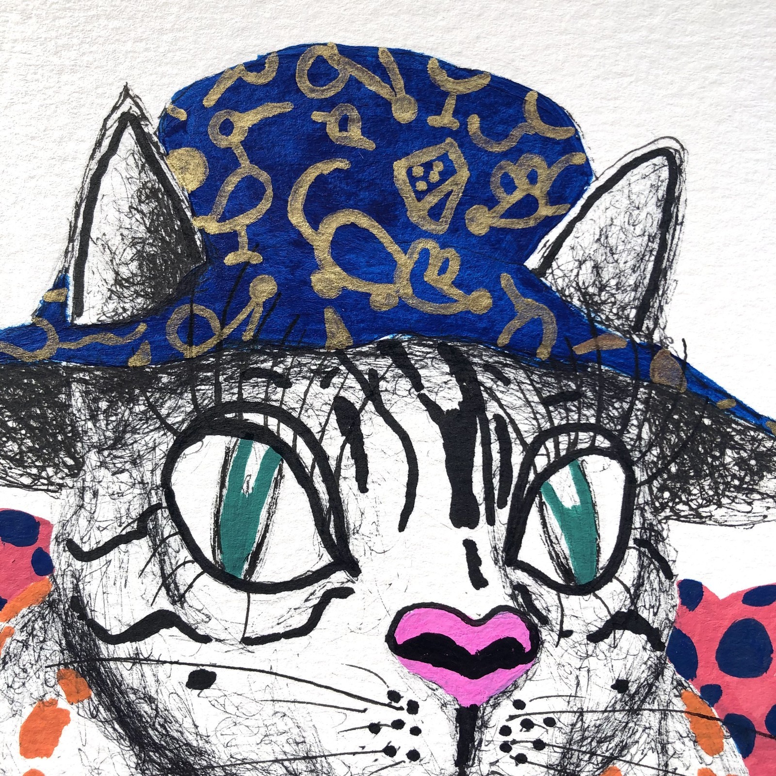 ALAIN DONATE HERNANDEZ ORIGINAL MIXED MEDIA ACRYLIC,INK ON CARDBOARD 9″X 12″