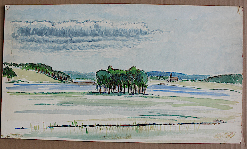 1950 CHESTER J. MAYER Painting WISCONSIN CALIFORNIA Listed Artist Whitewater