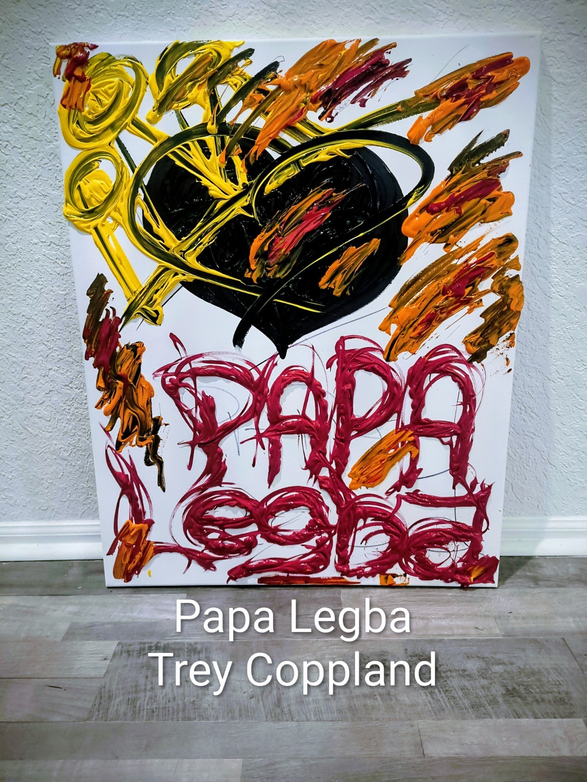Trey Coppland, Papa Legba, Abstract Acrylic Canvas, 24+30 in, 2024, Signed