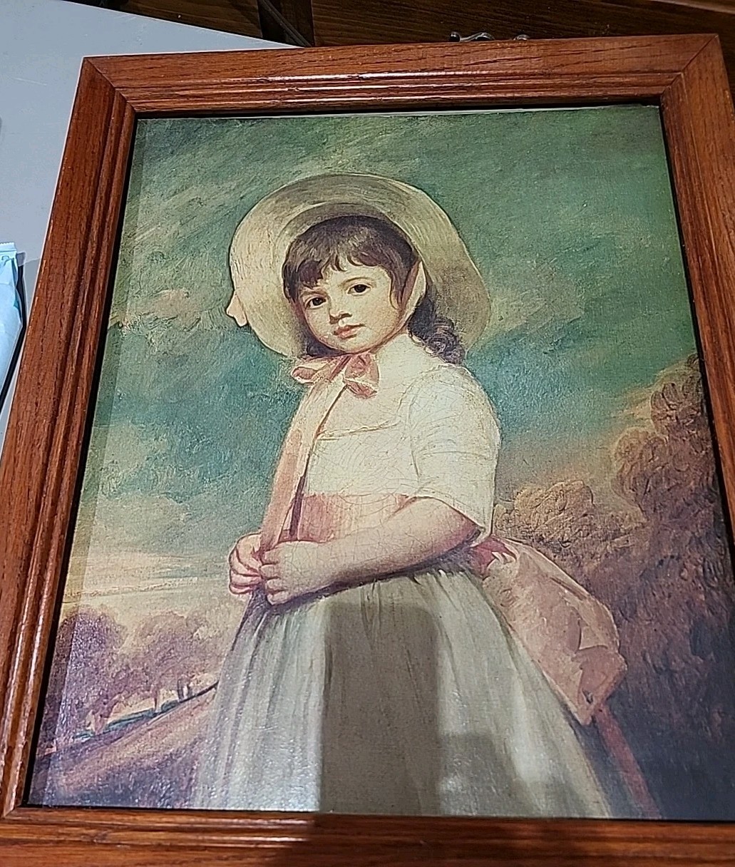 Miss Juliana Willoughby Oil On Canvas Transfer W/ Frame 16″X 19.5″
