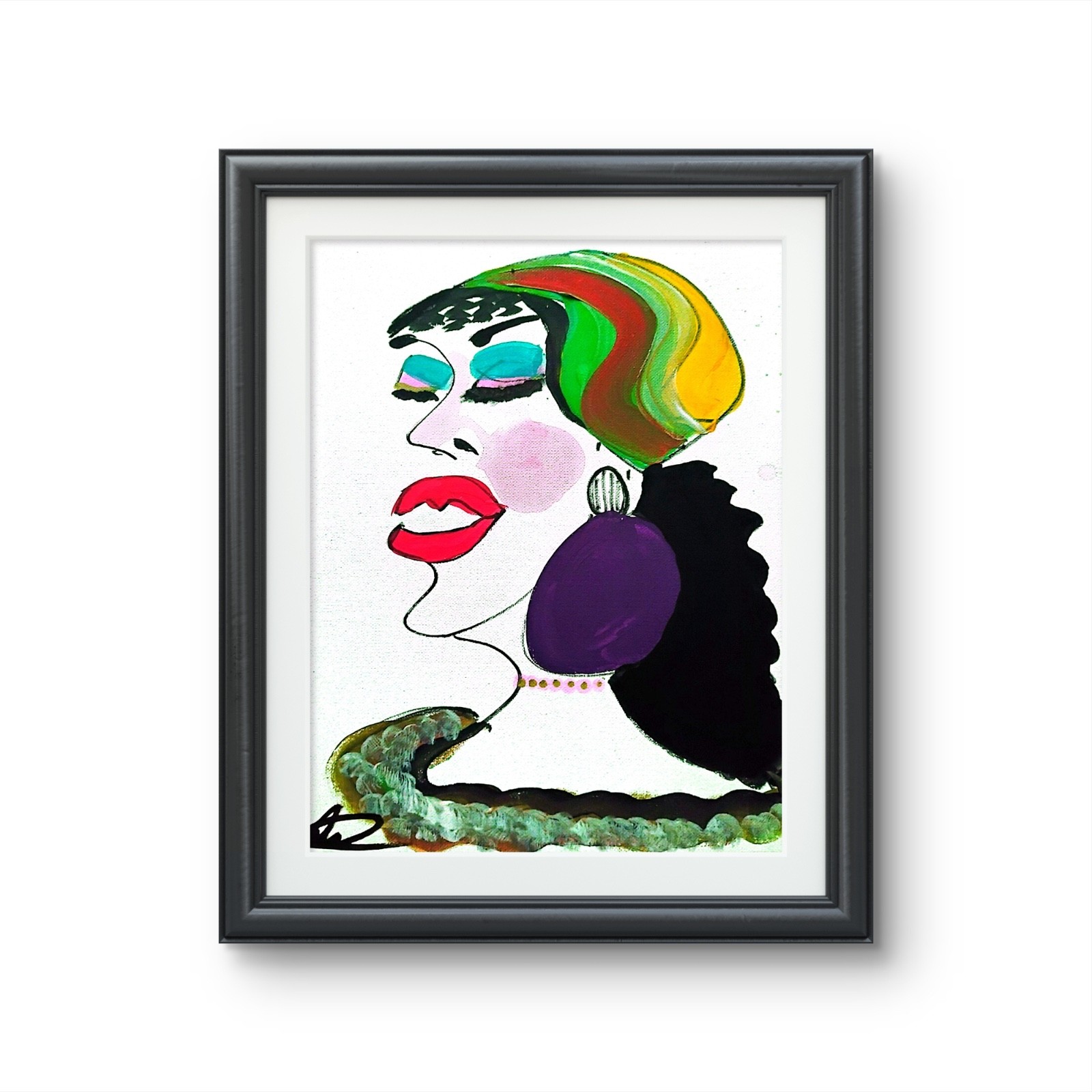 Original art 14 X 11 The Smile CANVAS Colorful Modern Art Acrylic Painting