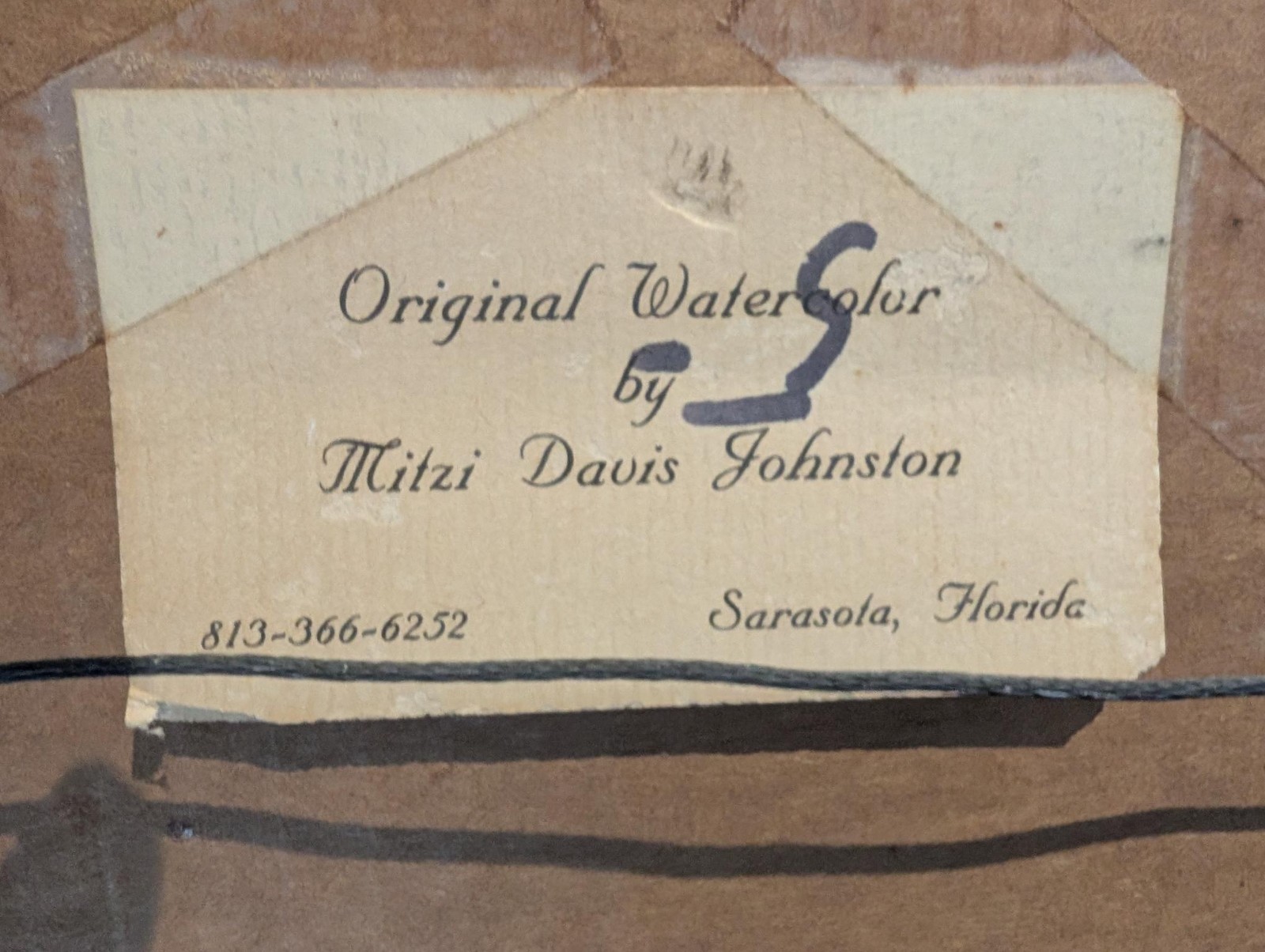 Original Signed Watercolor “Sarasota Beach» Mitzi Davis Johnston Estate Sale