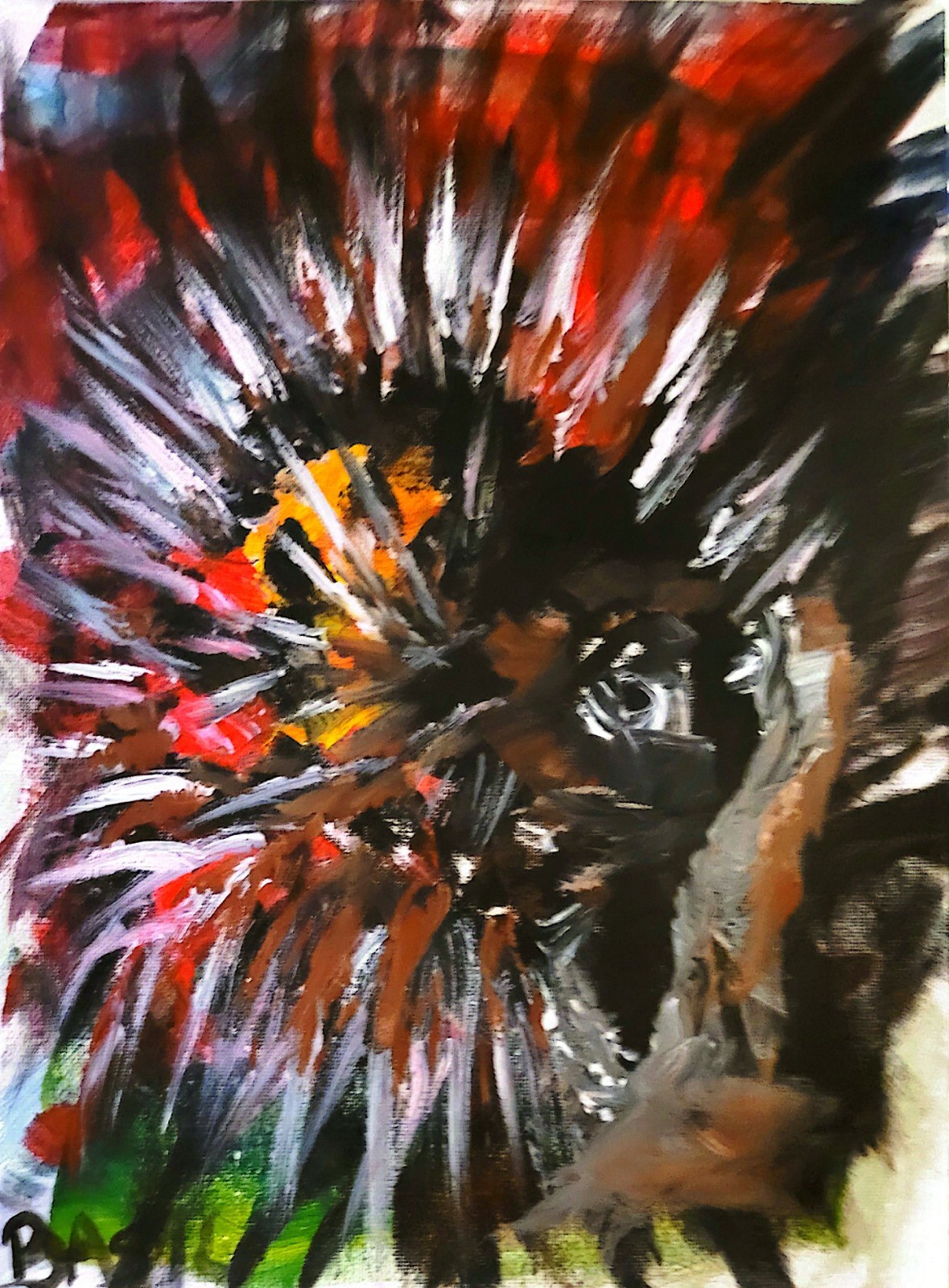 Porcupine Unique Abstract Expressionism Wall Art Canvas Board 11×14