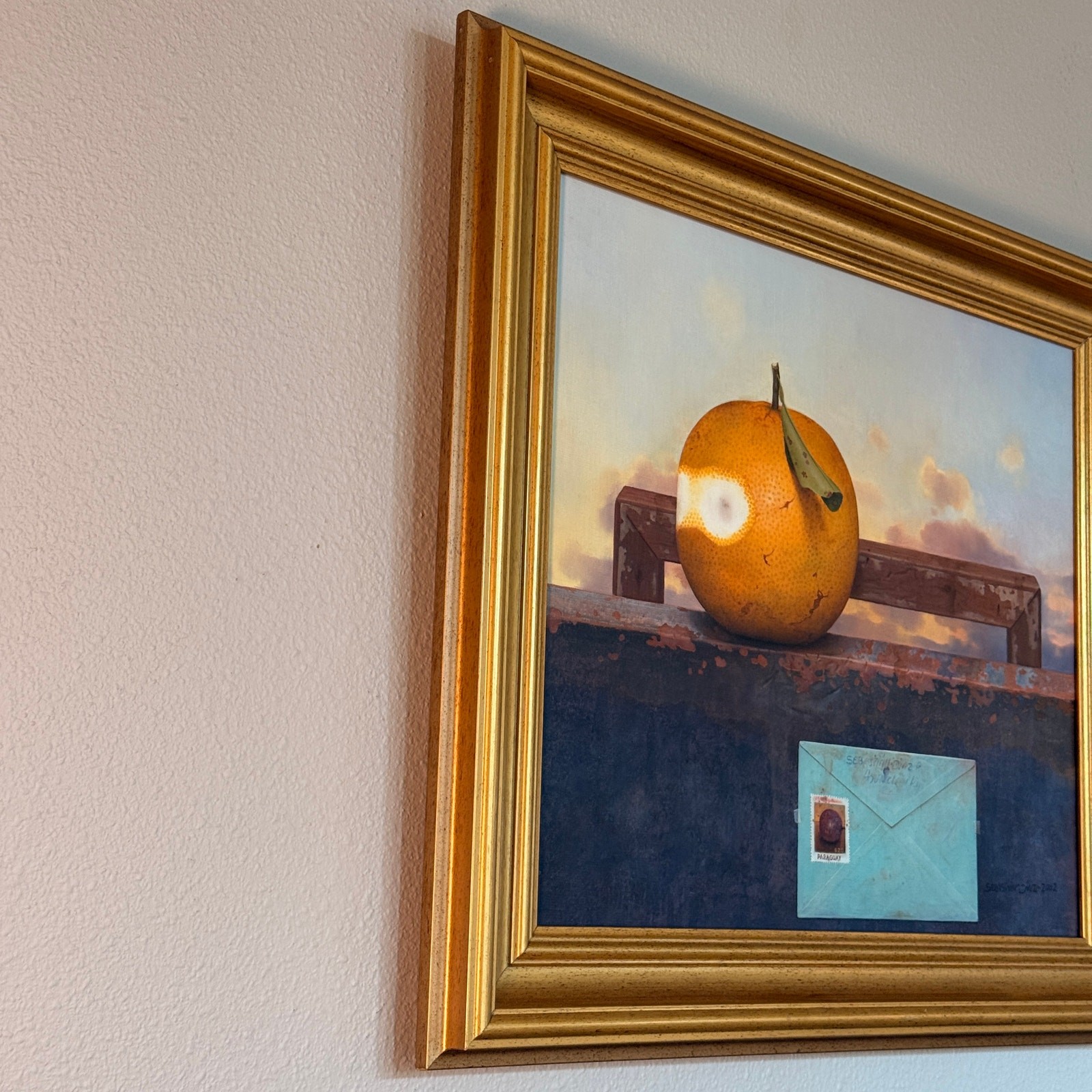 Sebastián Díaz Original Oil Painting Hyperrealism Still Life 29″ Framed Art