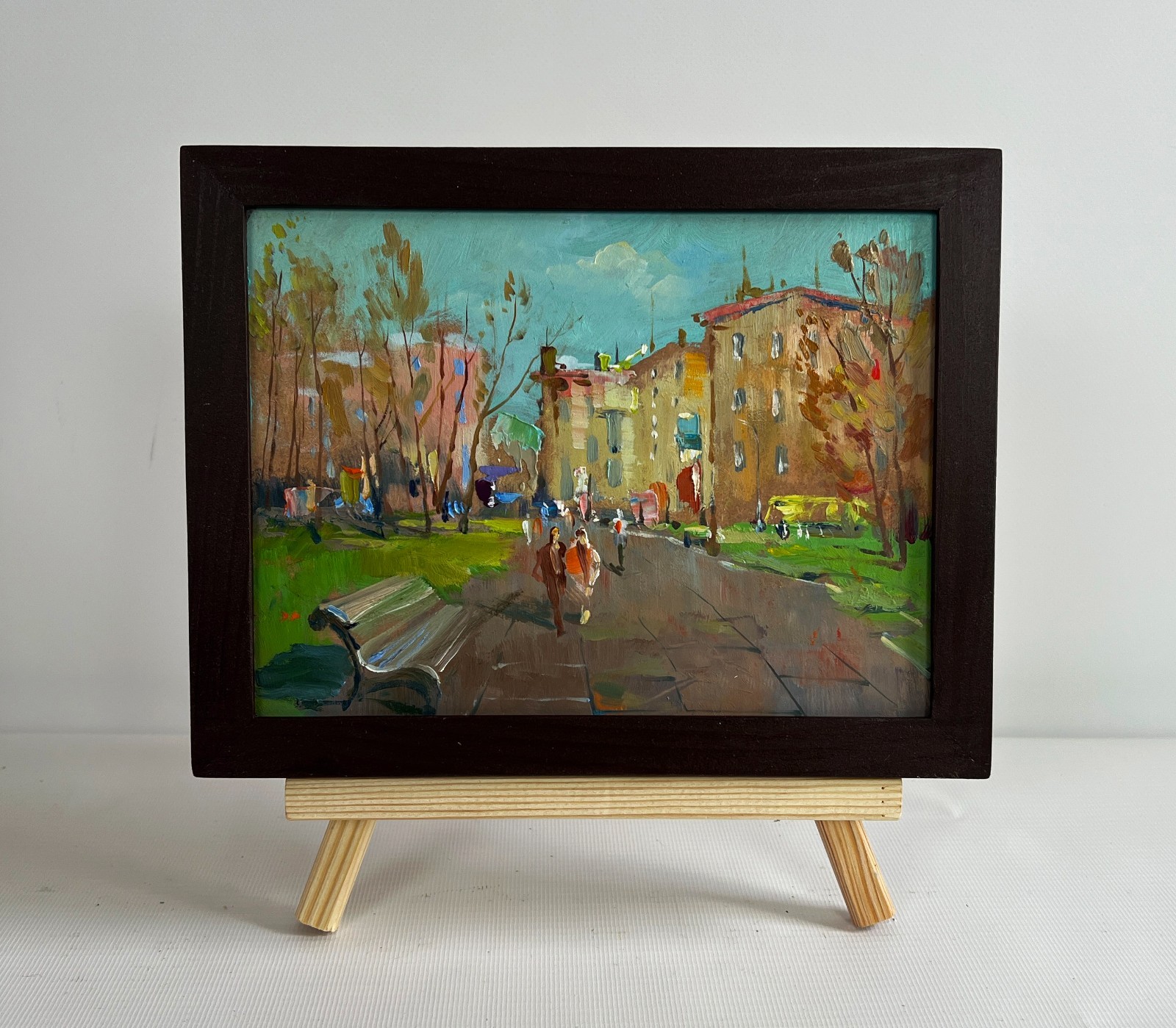 Oil Painting Golden Autumn In The Park Y. Suprunchuk Cityscape Art nAAA4349