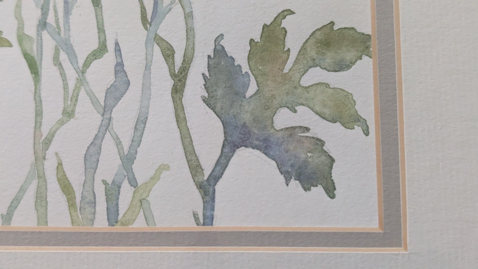 Framed Matted Signed Watercolor Painting By Ann Diekarz 1992 16.25″x16.25″