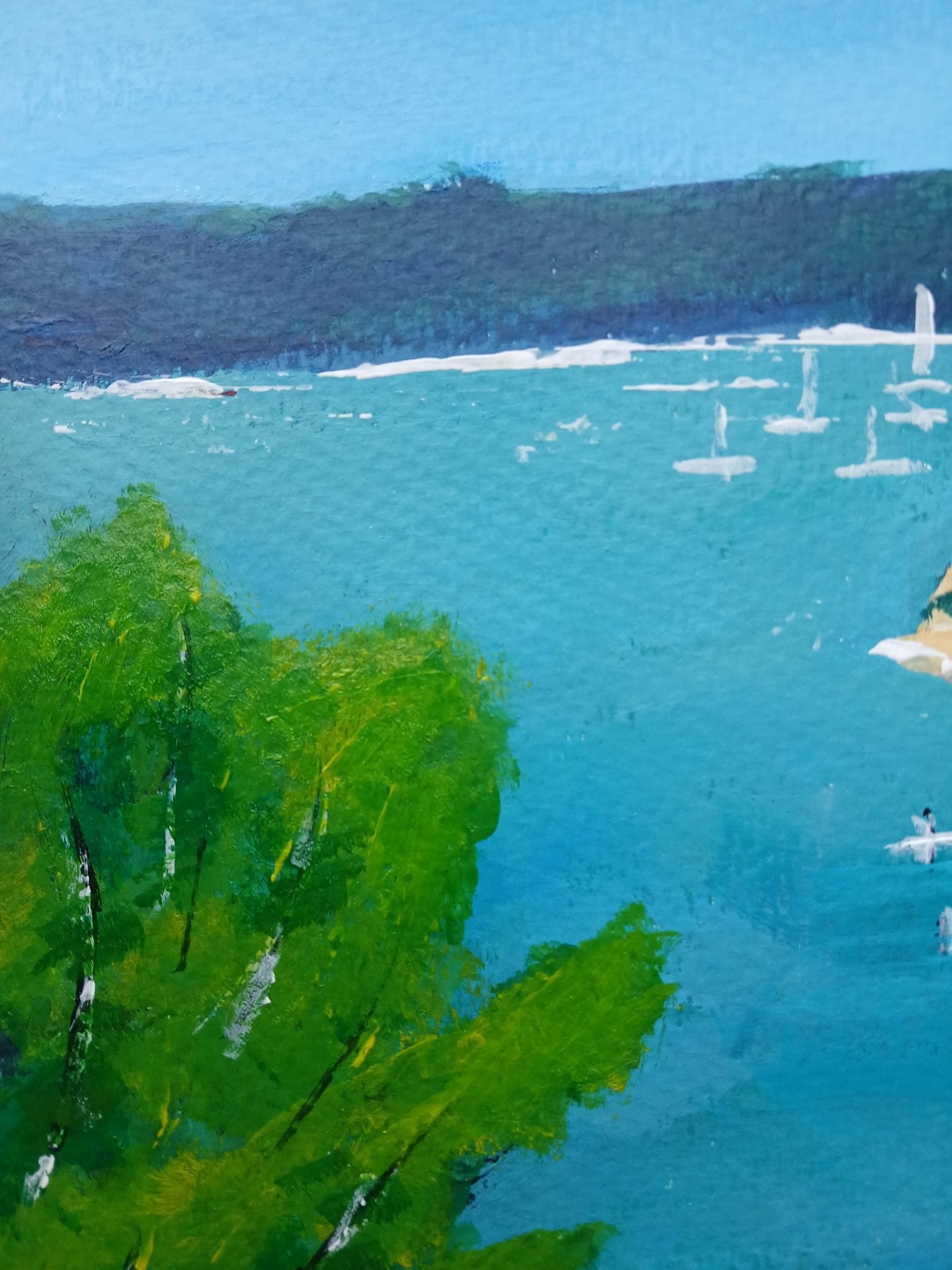 Impressionistic 11×14 Sorento, Australia Seascape Original Acrylic Art Painting