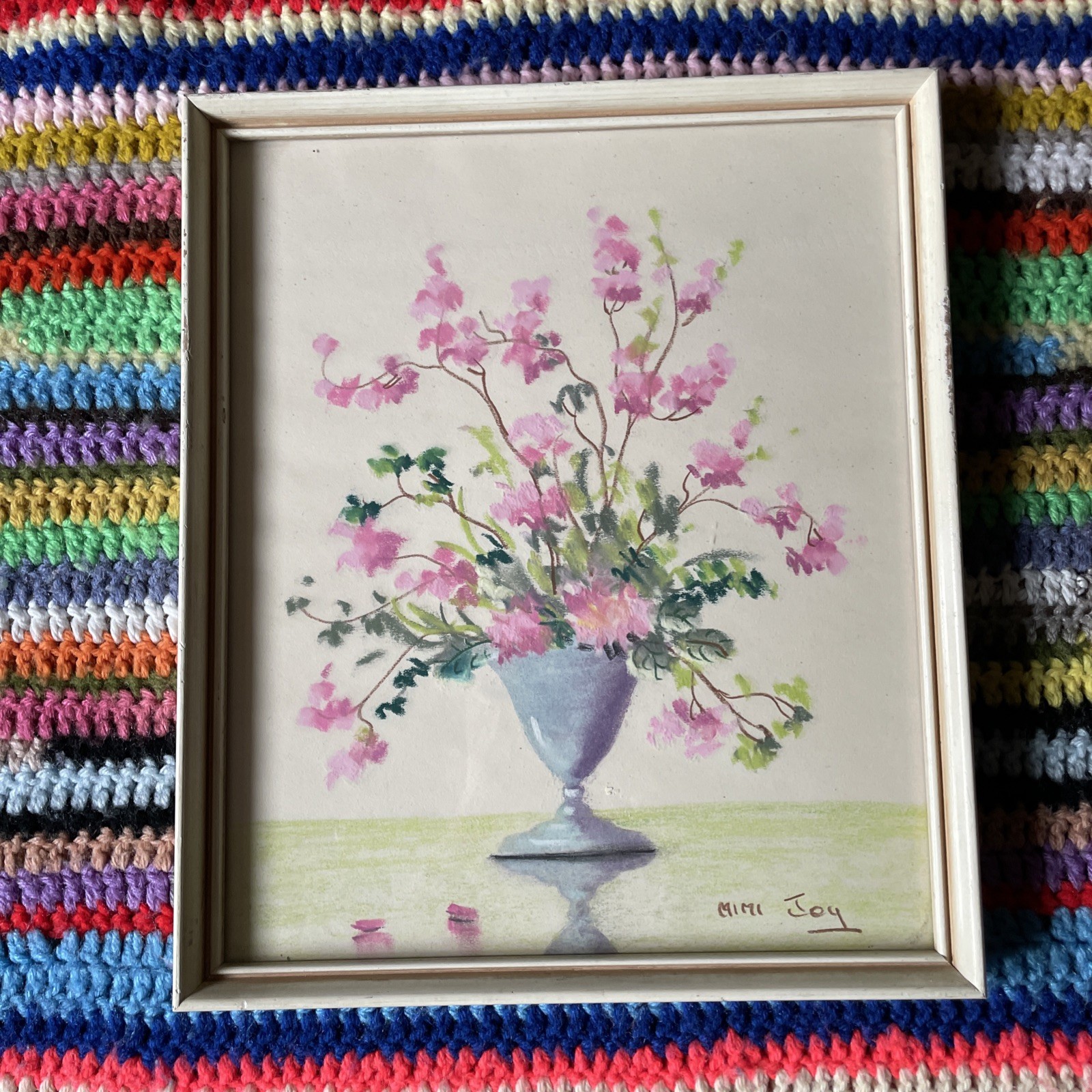 2 Mimi Joy Original Pastels Mabel C. Heyde – Vintage Original Frames 12.5 x 10.5